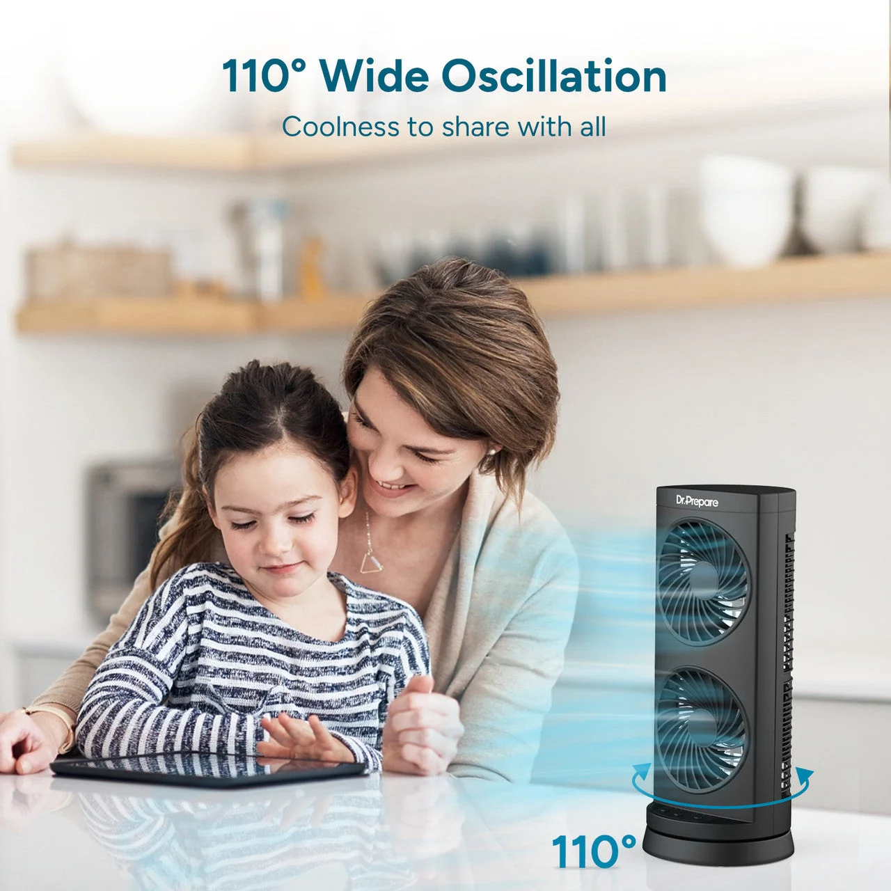 Upgraded Dual Oscillating Tower Fan