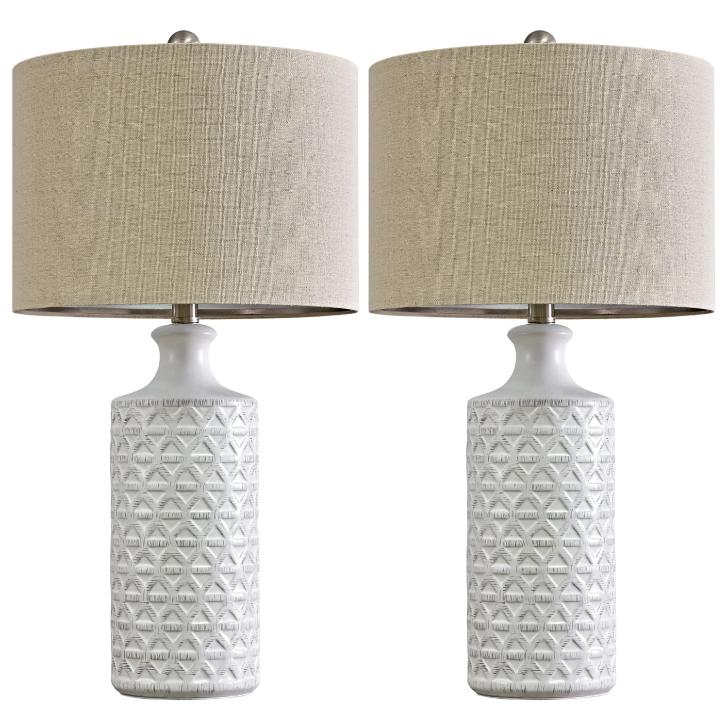 Ceramic Table Lamps for Living Room 24.75" Modern Farmhouse Bedside Nightstand Lamp Set of 2 for Bedroom - Image 8
