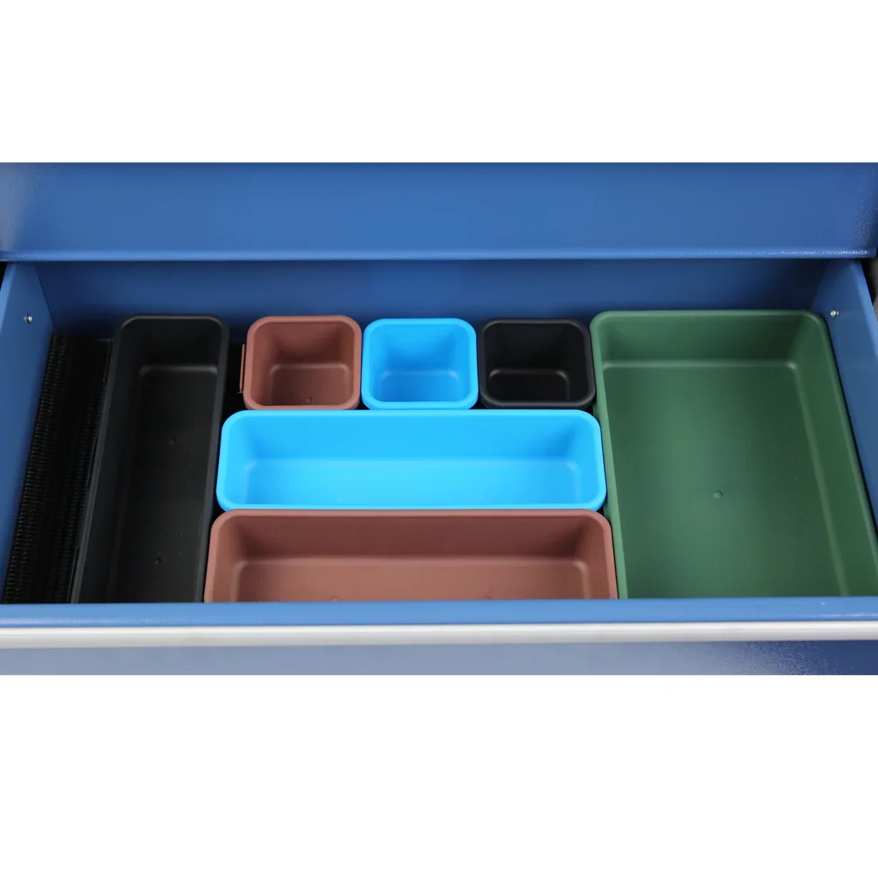Rolling Tool Box With 5-Drawers, tool Chest with wheels with Keyed Locking System and Drawer, Liners, Tool Caet with Link Buckle and can be Combined to Large Cabinet Set, for Warehouse, Garage