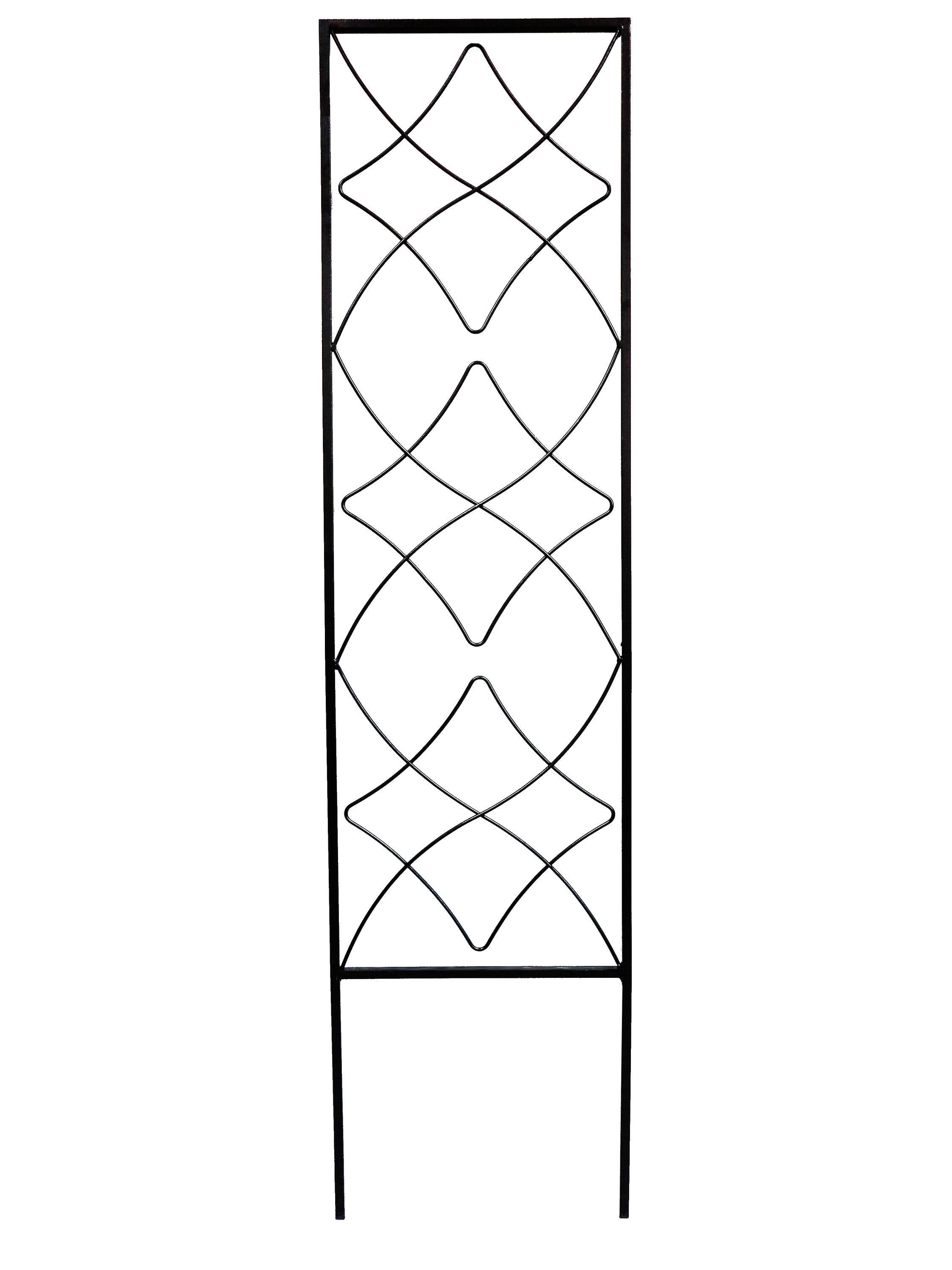 Garden Accents 12.16-in W x 48-in H Black Finial Garden Trellis