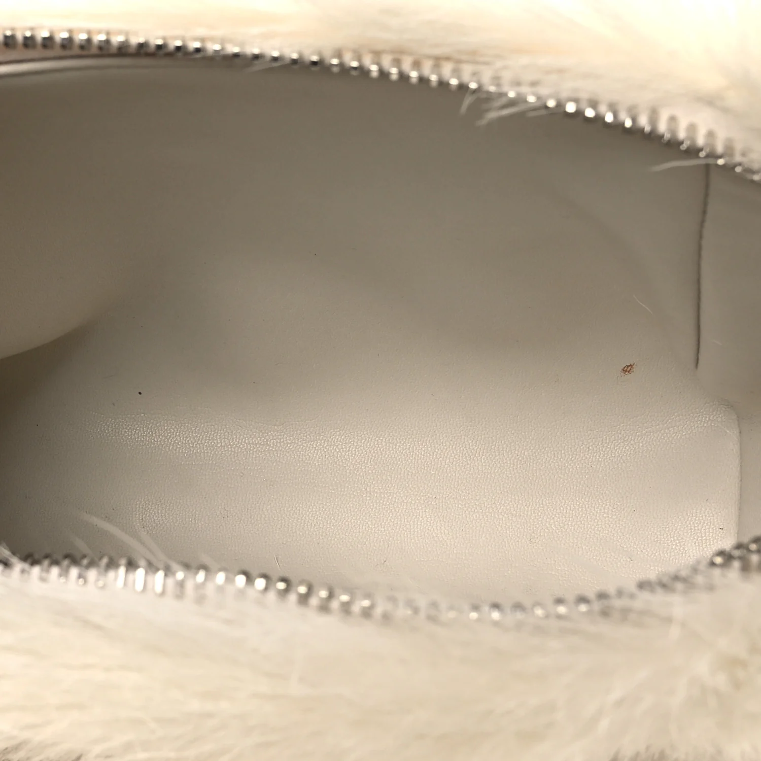 Faux Fur XS Lock Antigona Shoulder Bag White