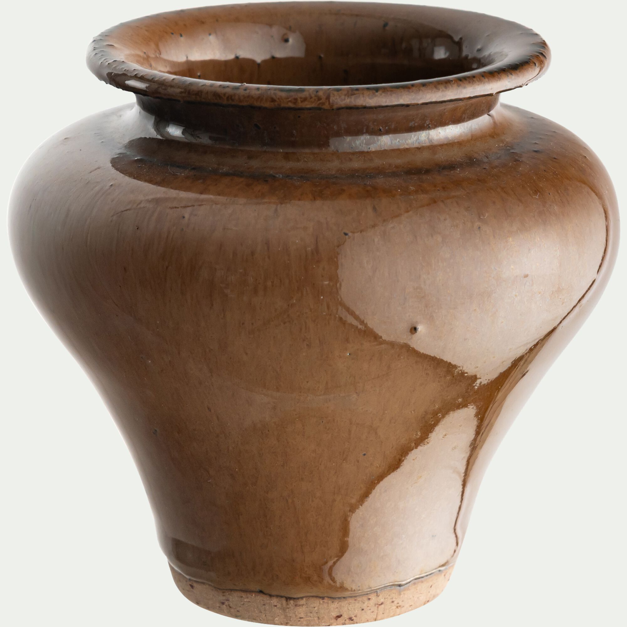 ROMINOA - Vase classique en faïence H8,5cm - marron