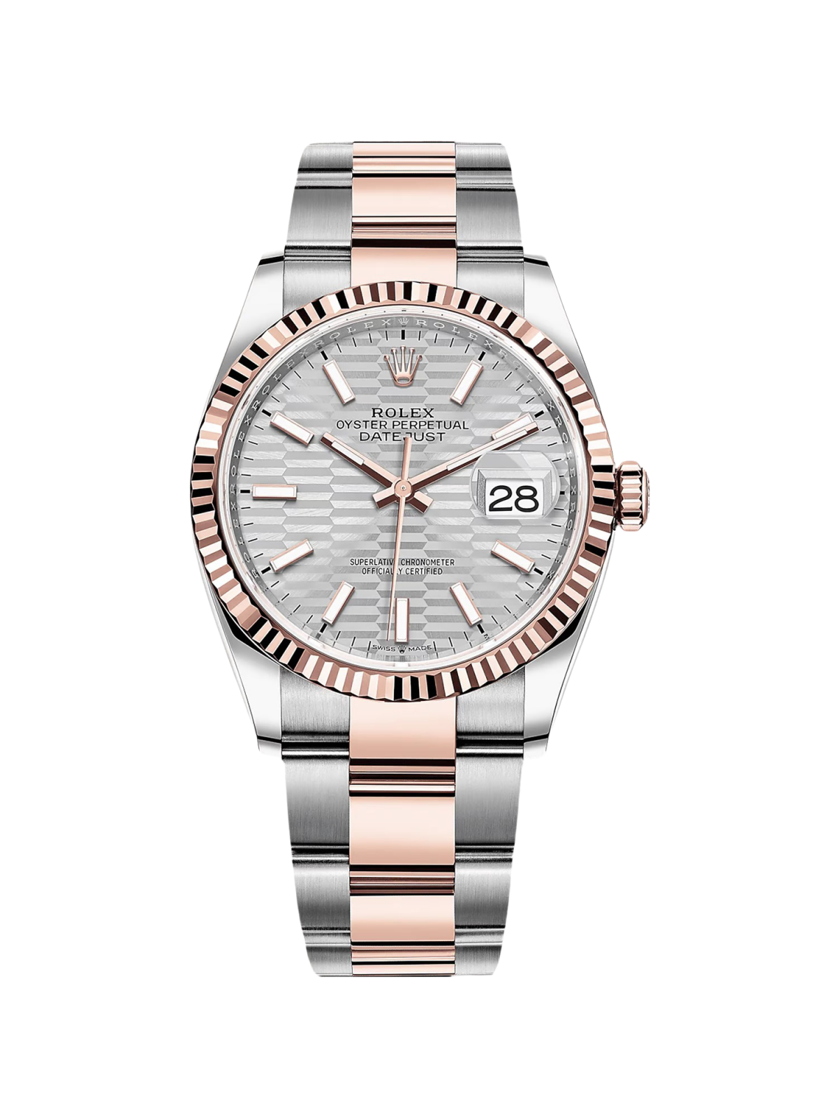 【Super Clone】RLX  Datejust 36mm 126231 Silver Fluted Motif Dial Jubilee Bracelet