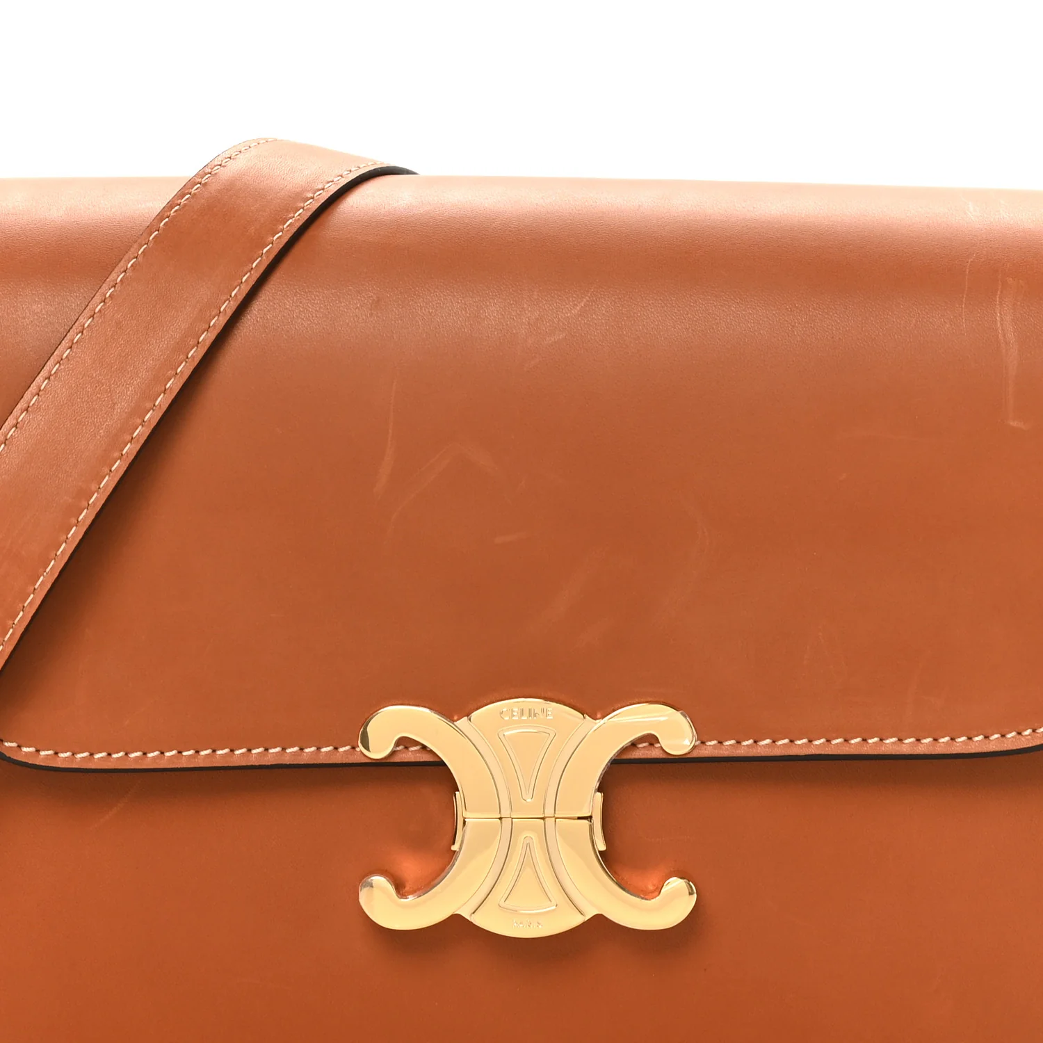 Natural Calfskin Medium Triomphe Tan