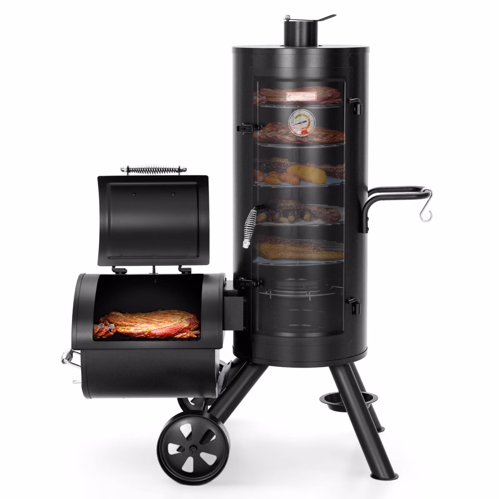 Vertical Offset Charcoal Smoker & Grill Extra Large Outdoor BBQ Gill Heavy - Duty