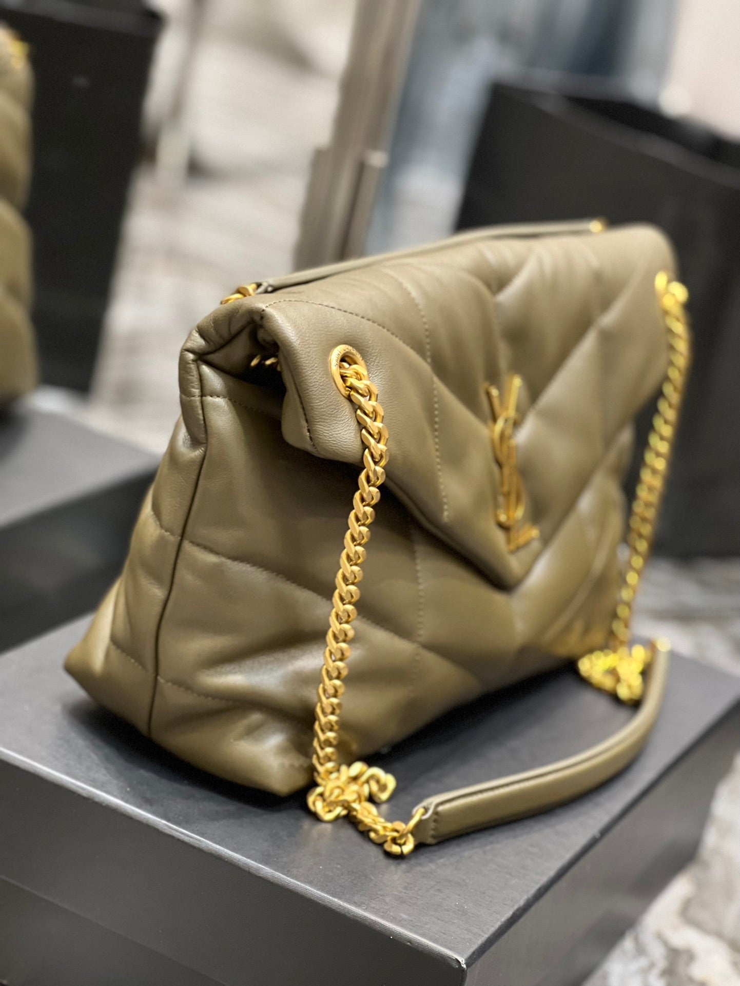 Y PUFFER MEDIUM BAG IN QUILTED LAMBSKIN