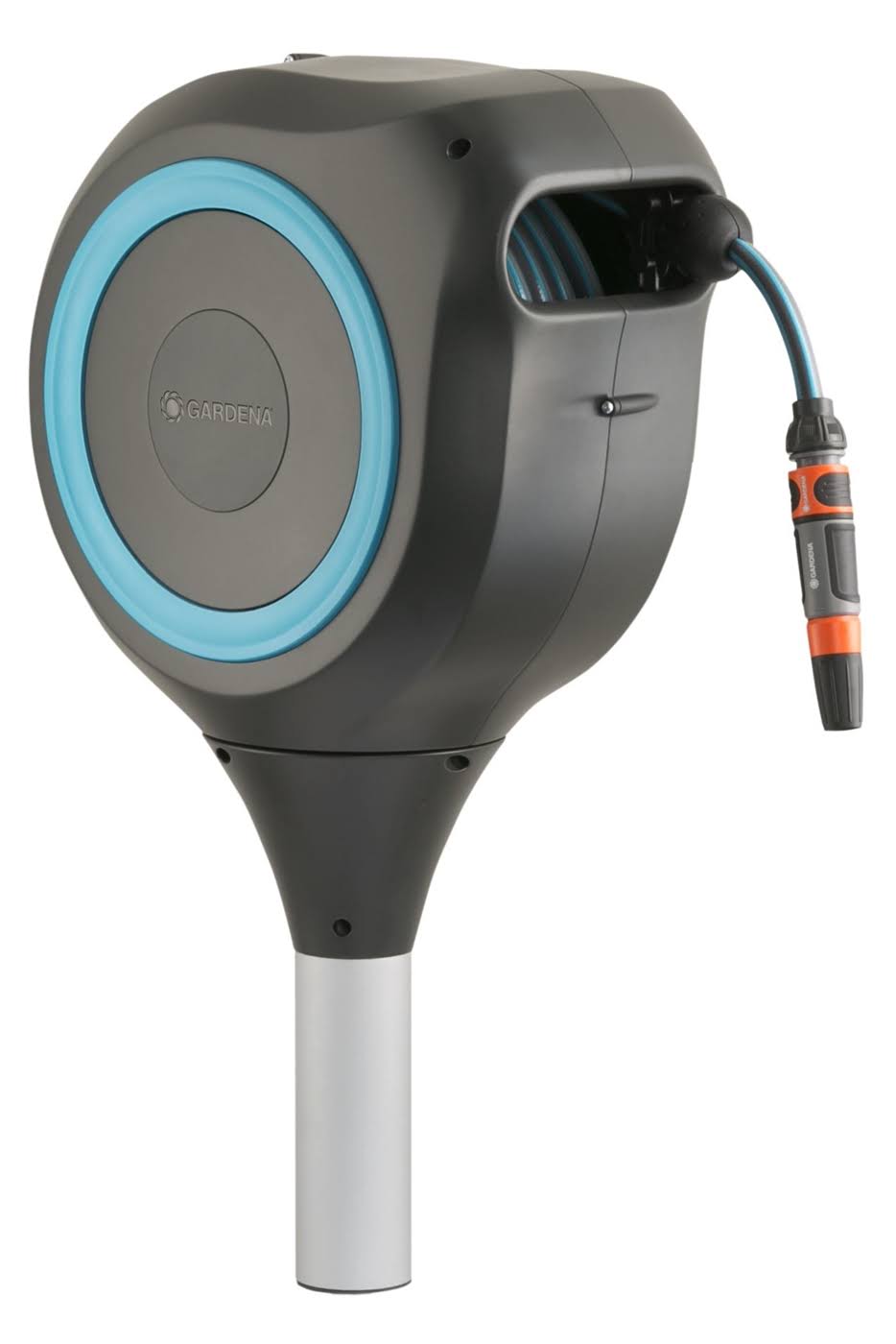 Gardena 18614-20 66 Foot Auto Retractable Hose Reel on Metal Spike Standard