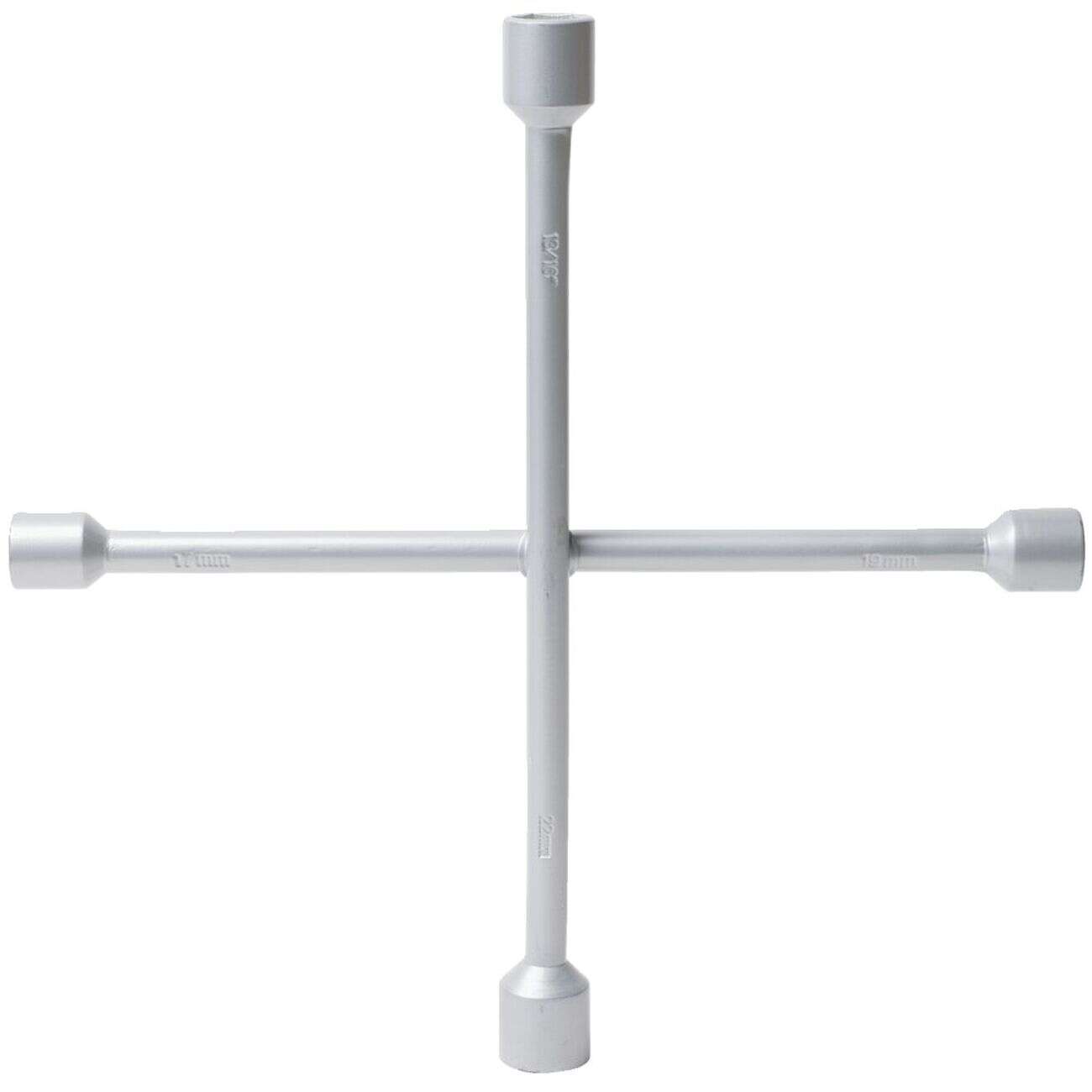 Clé en croix de serrage en métal gris 35,5x35,5cm