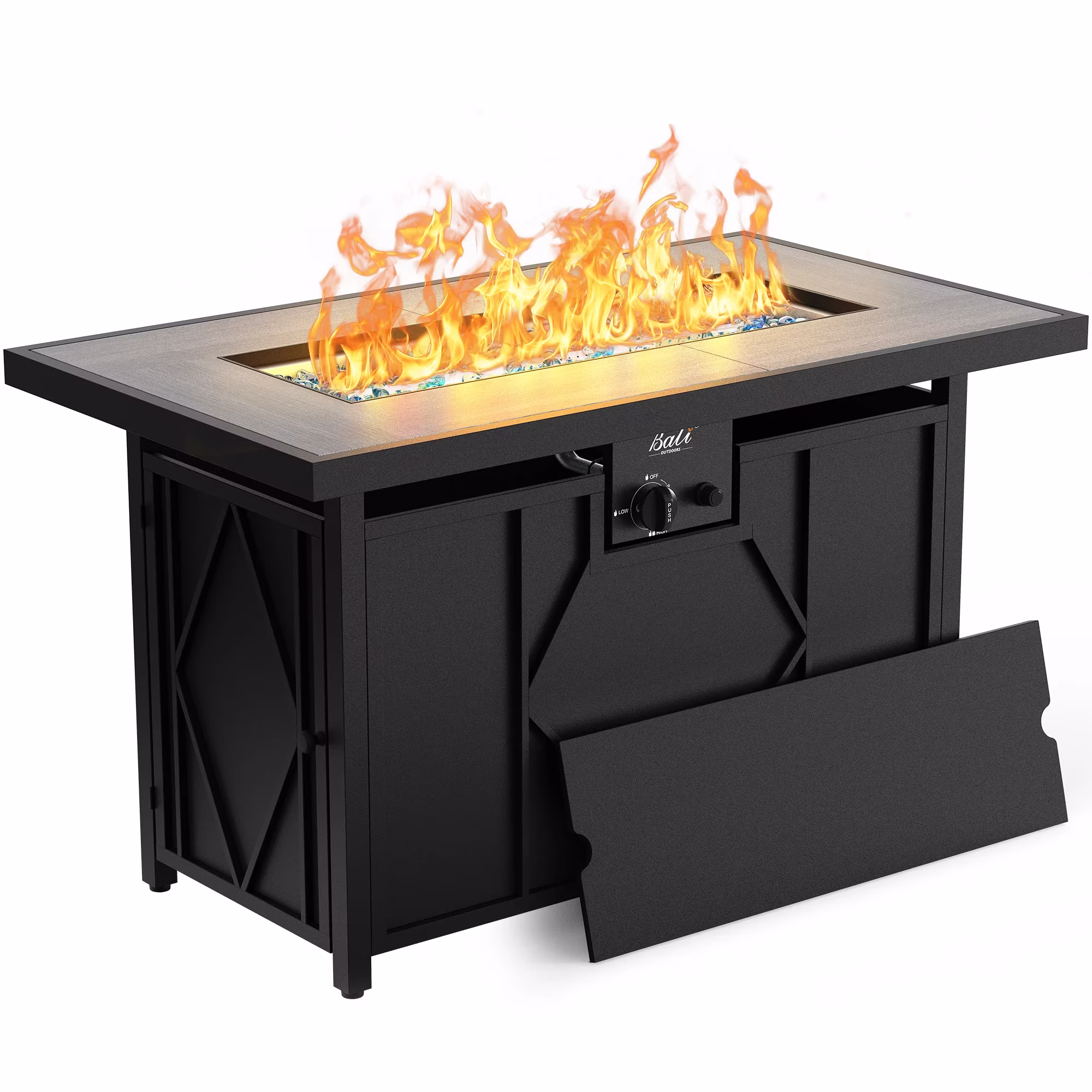 Propane Gas Fire Pit Table with Lid for Outside Backyard, Patio 50000 BTU 30 inch(Black-30'') - Image 9