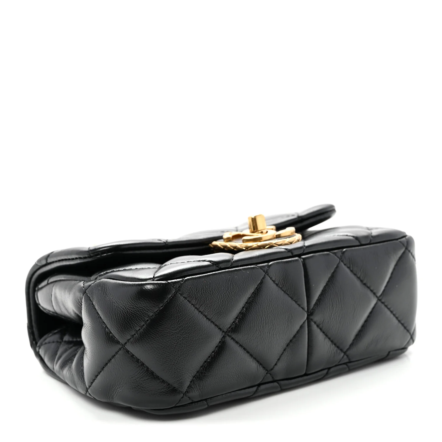 Lambskin Quilted Mini Flap Black