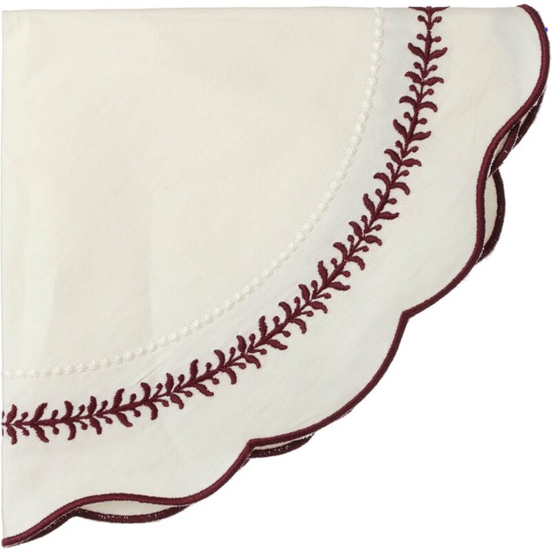Elina dekkebrikke Ø38 cm hvit m/broderi