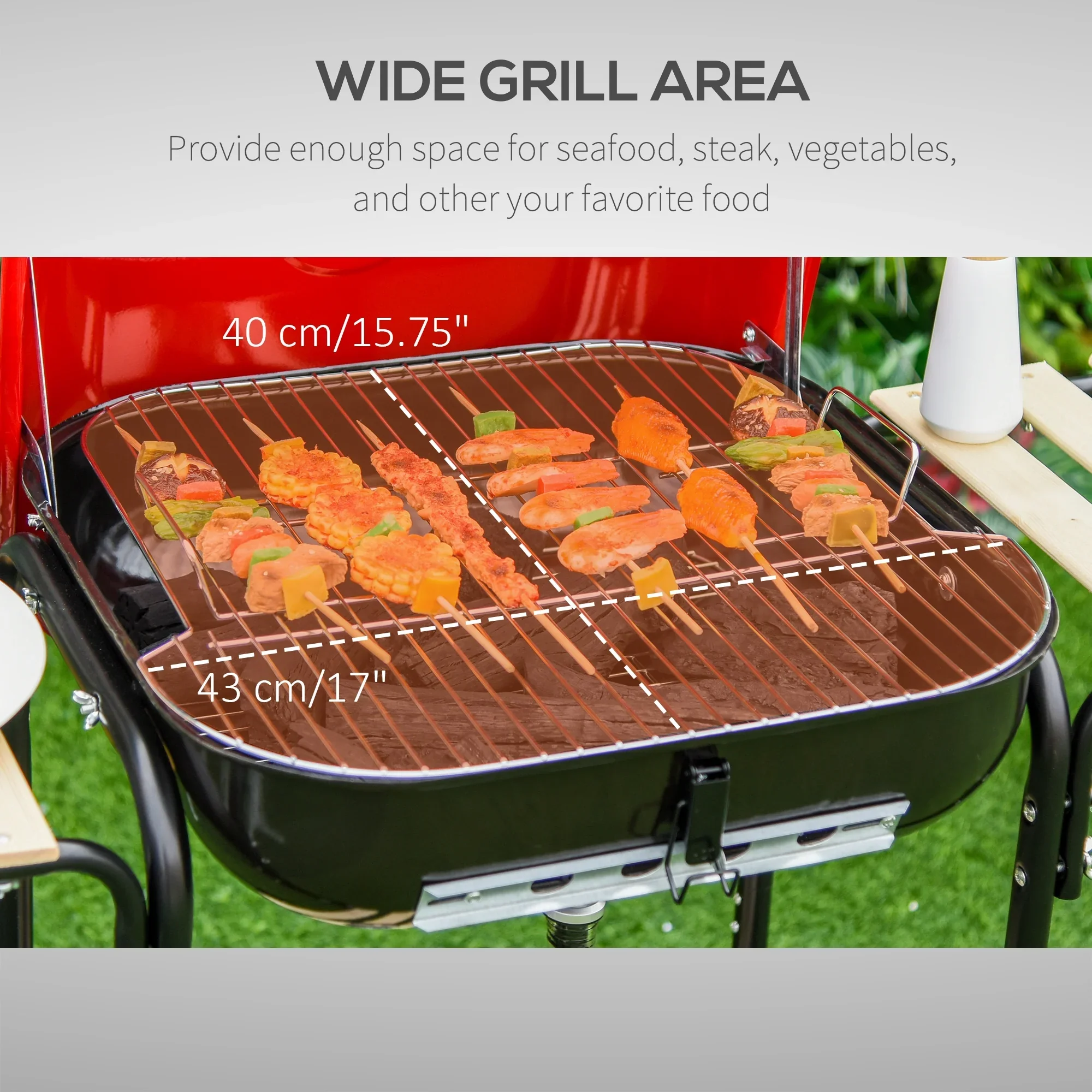 19�� Steel Porcelain Portable Outdoor Charcoal Barbecue Grill