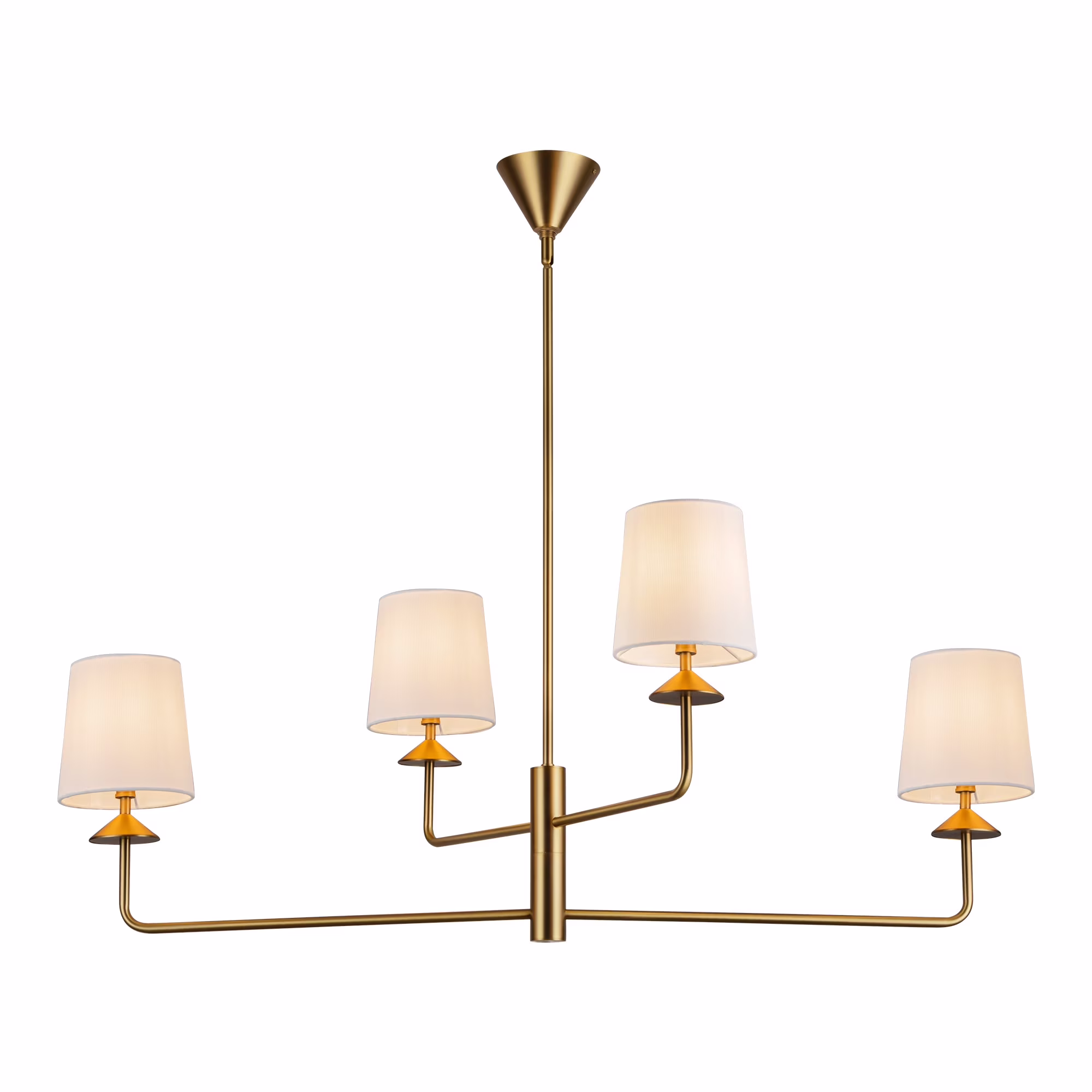 Alora Lighting Ch497445 Bridgette 4 Light 44" Wide Chandelier - Matte Black / White Linen