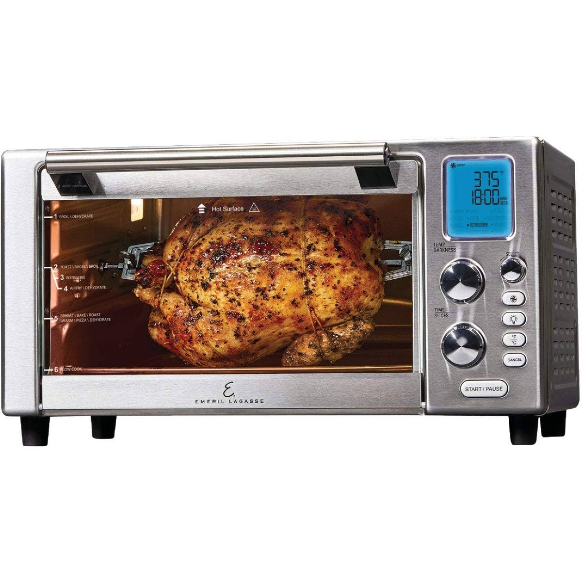 Emeril Lagasse Power Air Fryer Oven 360 2020 Model Special Edition 9-in-1 Multi Cooker Free Emerilas Recipe Book Included Digital Display, Slick
