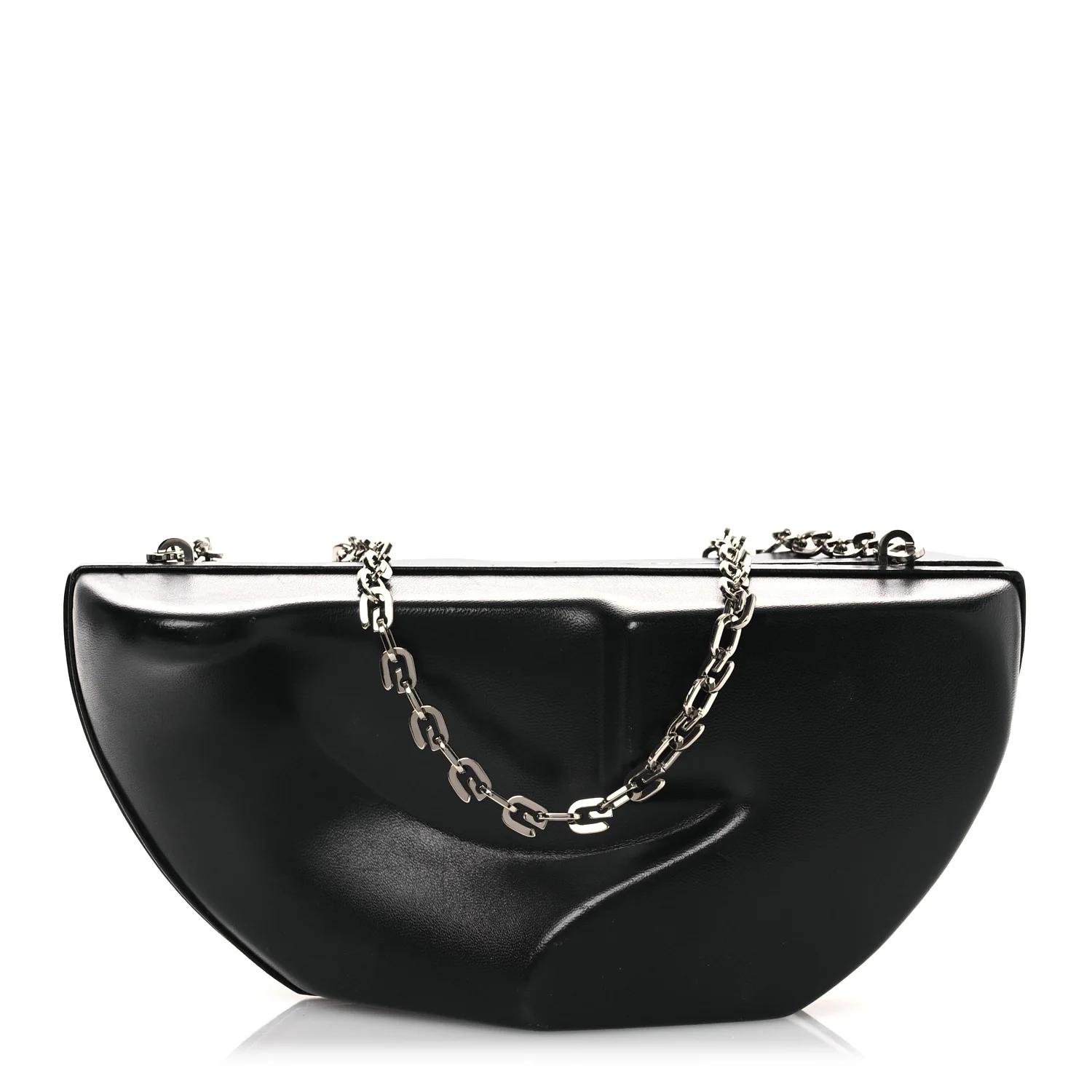 Calfskin G Chain Clutch Black
