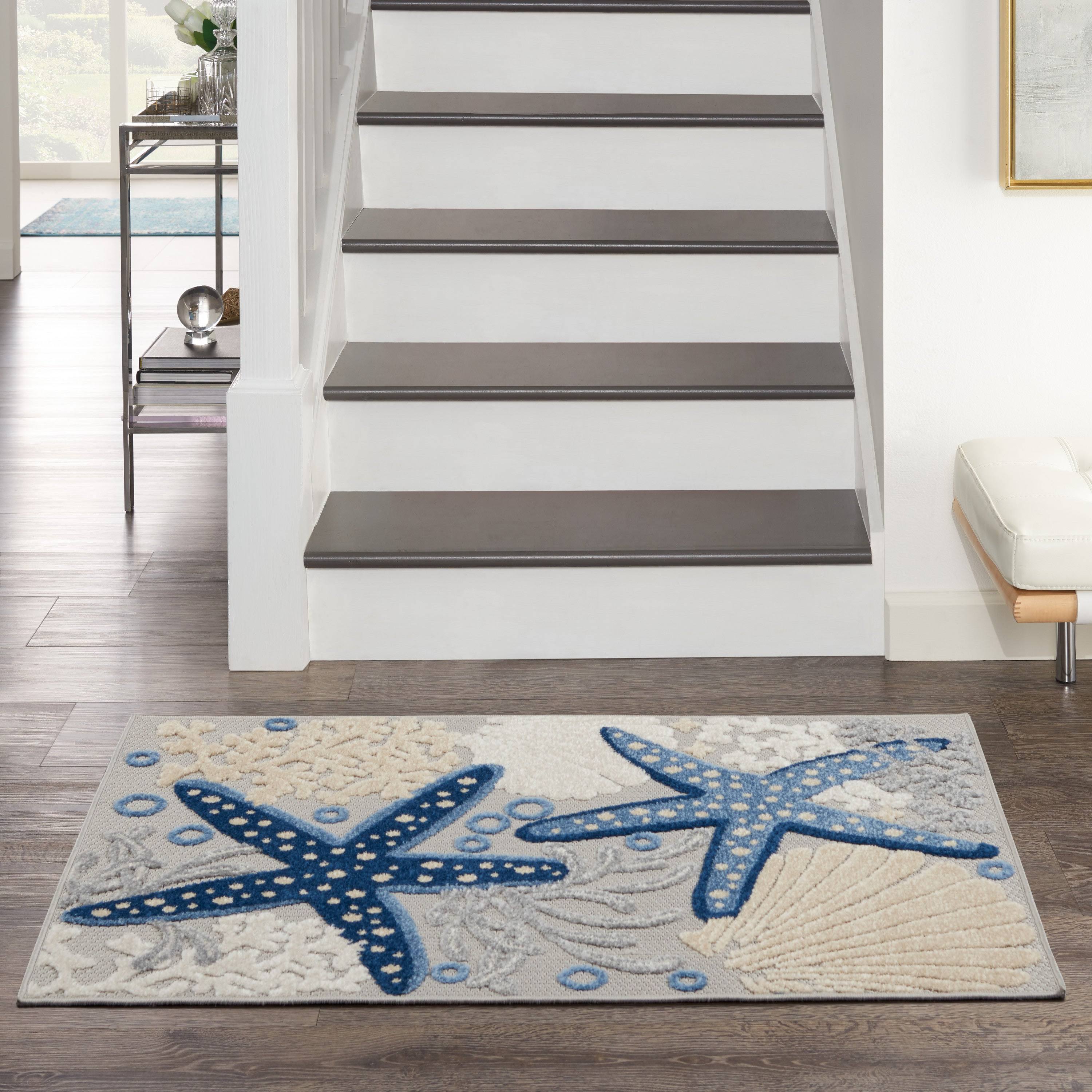 Nourison Aloha ALH24 Area Rug | Blue/Grey | 2'3