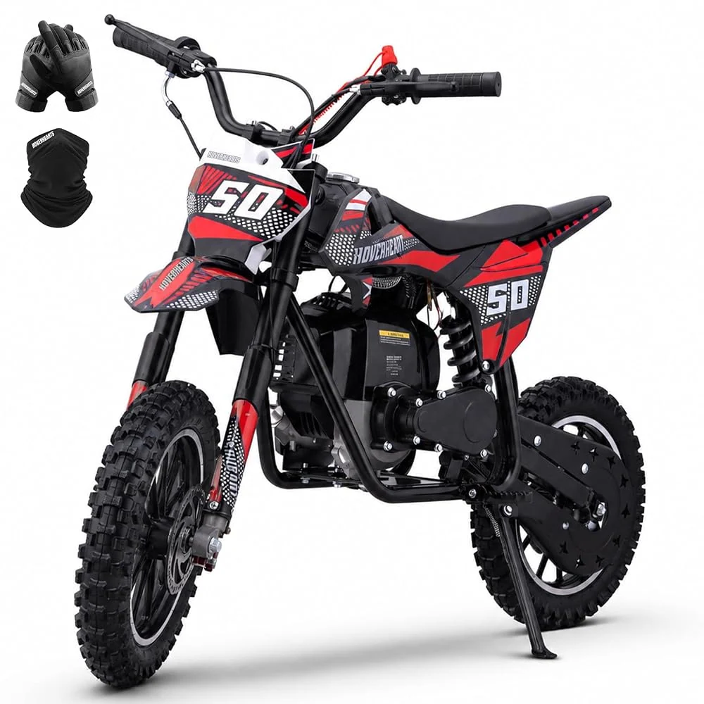 HOVER HEART 40cc 4-Stroke Dirt Bike, Kids Gas Dirt Bike, Mini Bike, Red