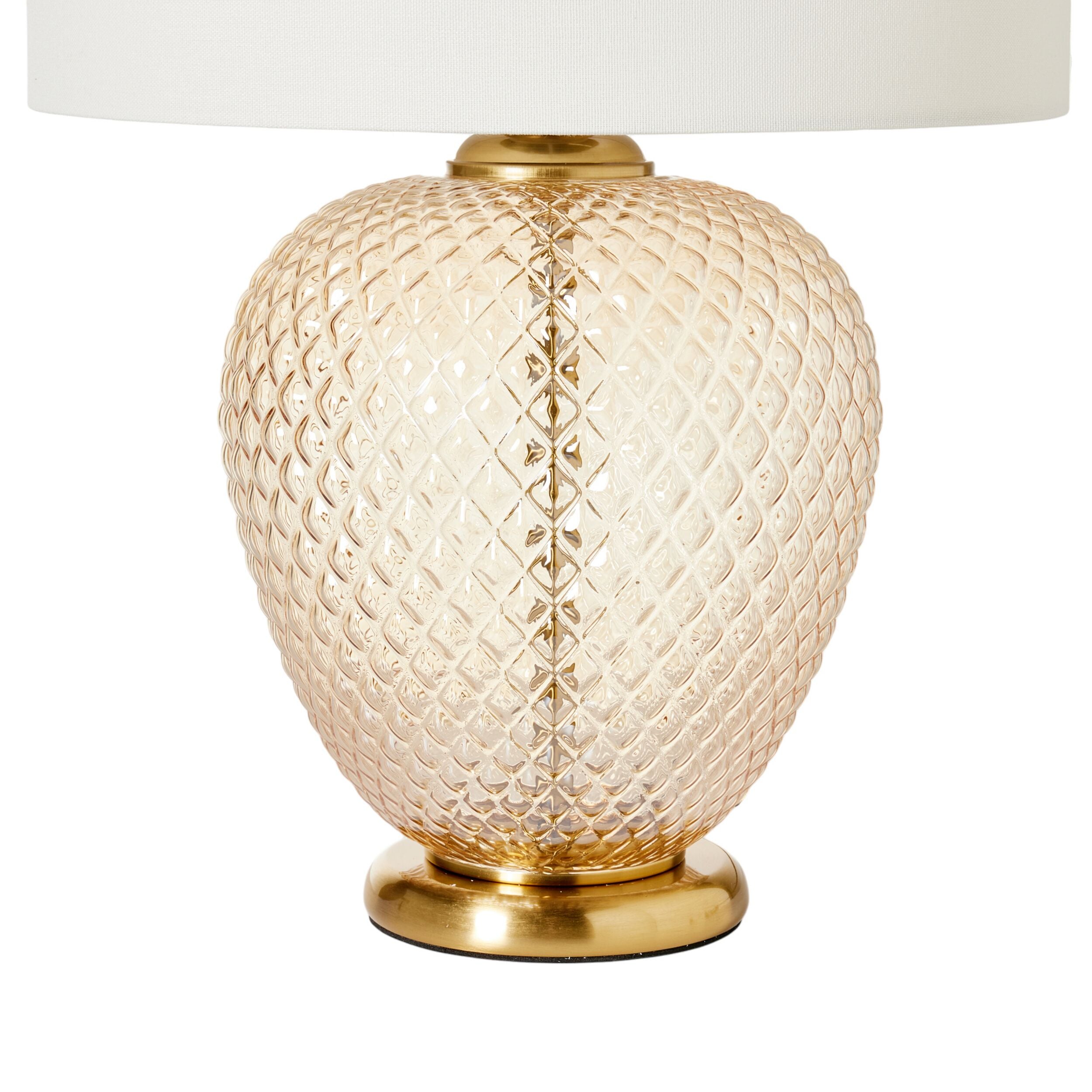 Roma Glass Table Lamp Amber 56cm