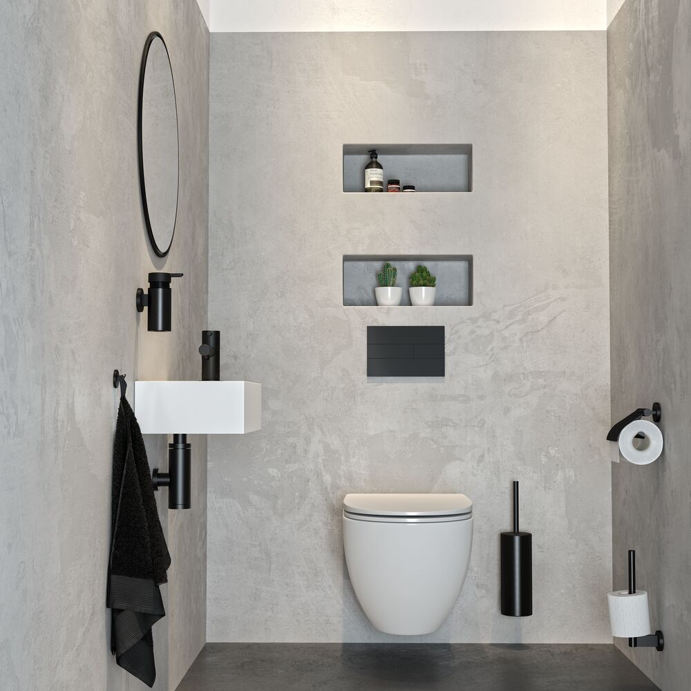 Tiger Noon Toiletborstel met Houder - Zwart