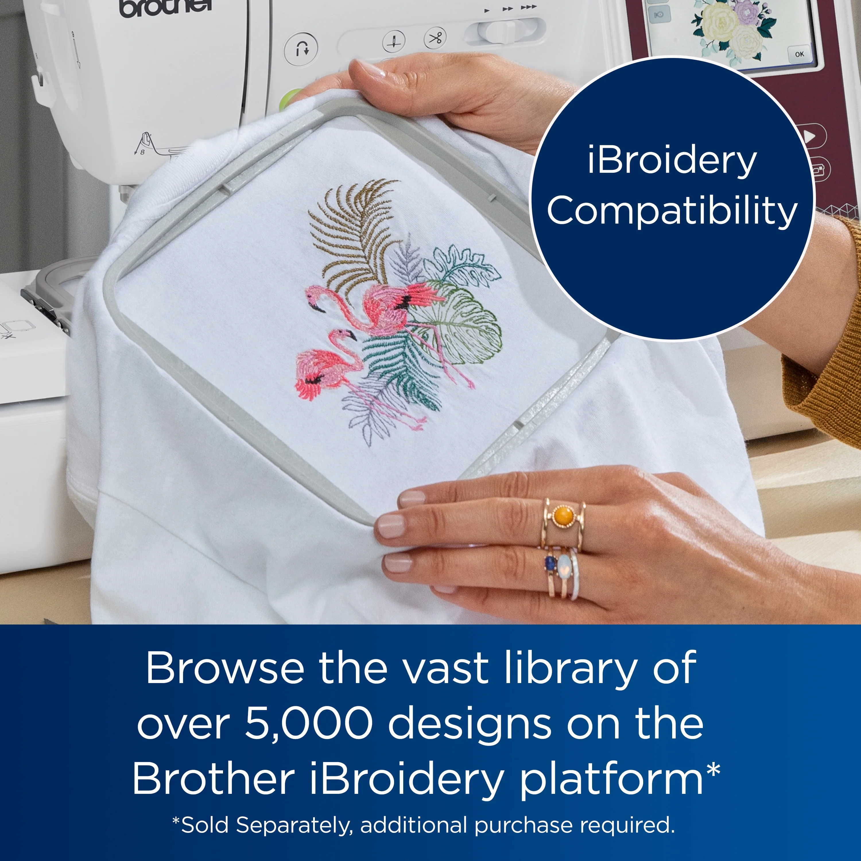 Brother SE725 Sewing and Embroidery Machine with Artspira App, 50 Free Designs