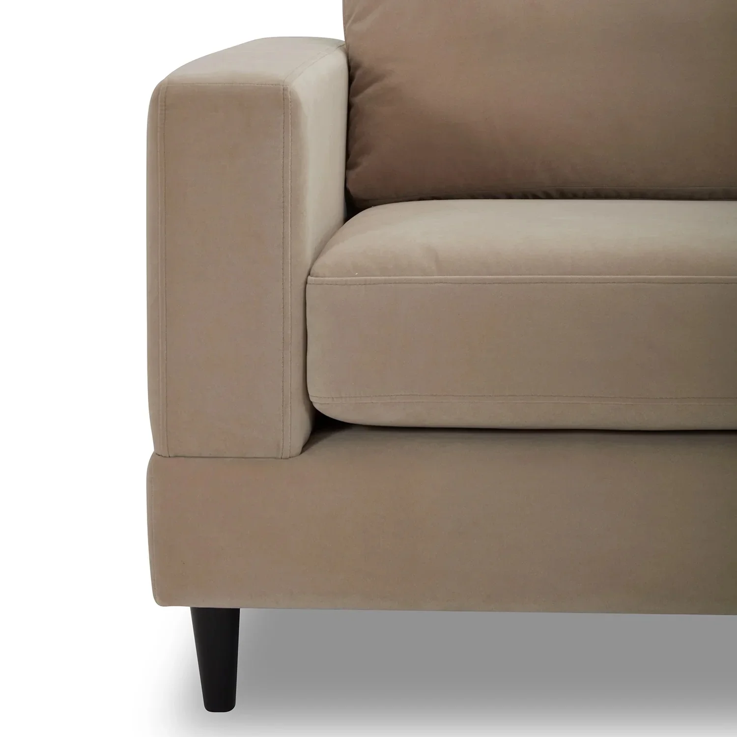 Better Homes & Gardens Springwood Wood Frame 83.46 Couch, Beige Velvet