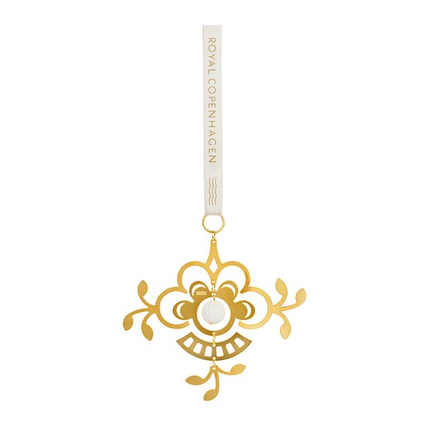 Juleornament blomst 10 cm forgylt