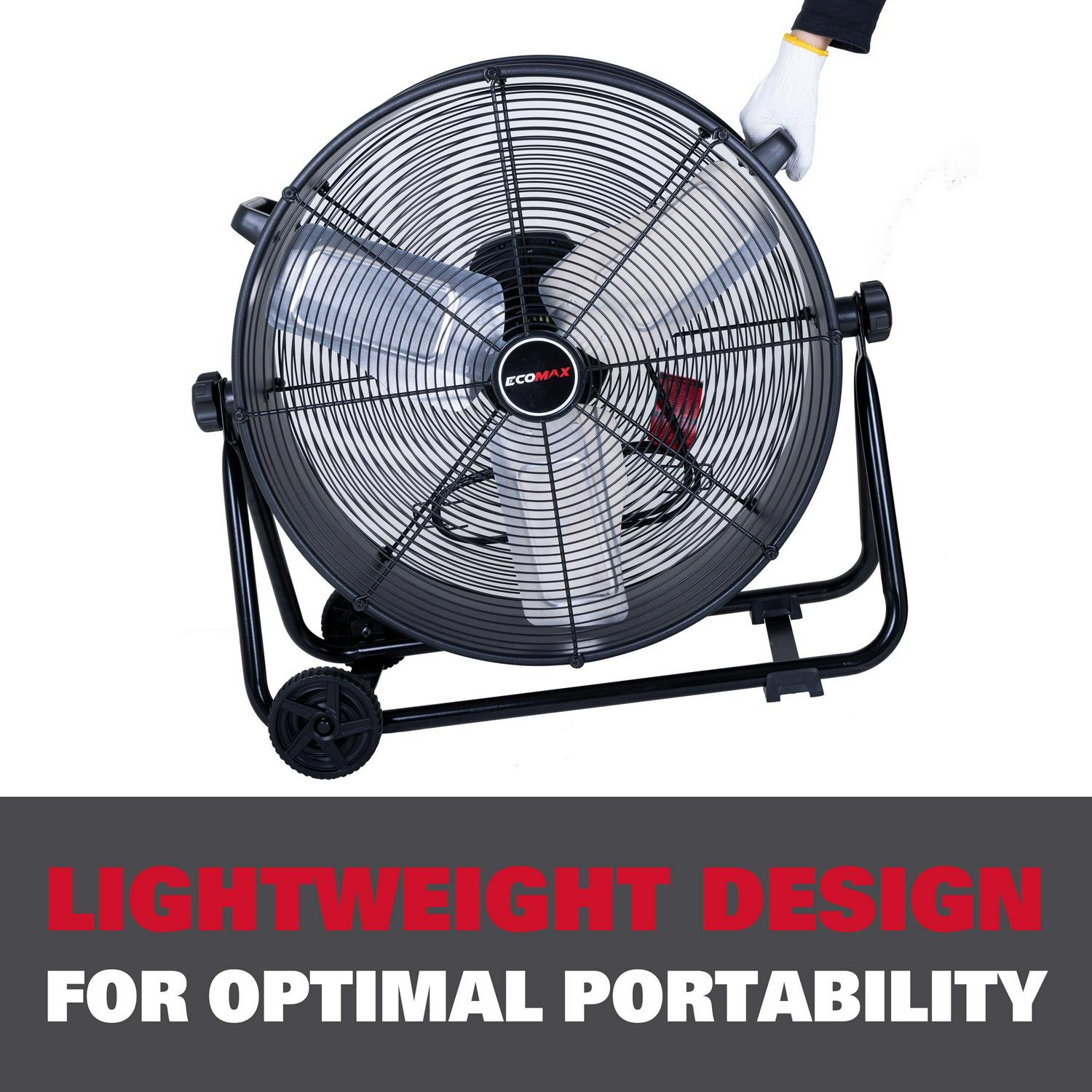 24 Inch High Velocity Drum Floor Fan. Industrial. 3-Speed. Adjustable Tilt - Image 9