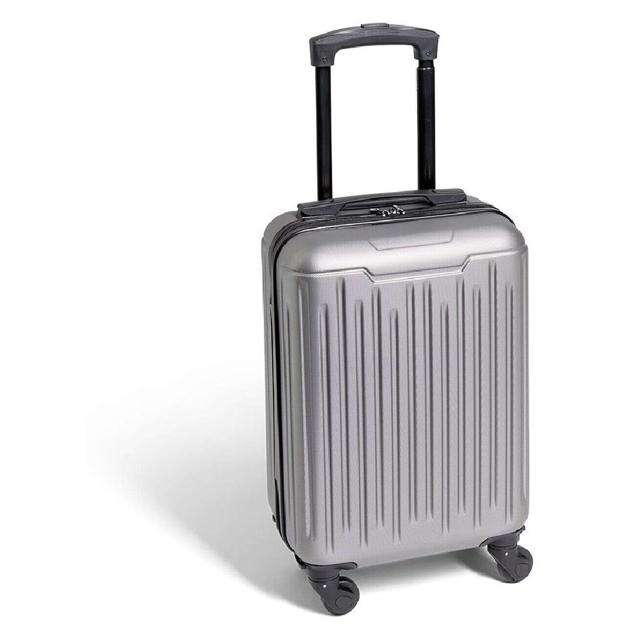 Valise cabine 26L rigide trolley 4 roues amovibles 51cm grise