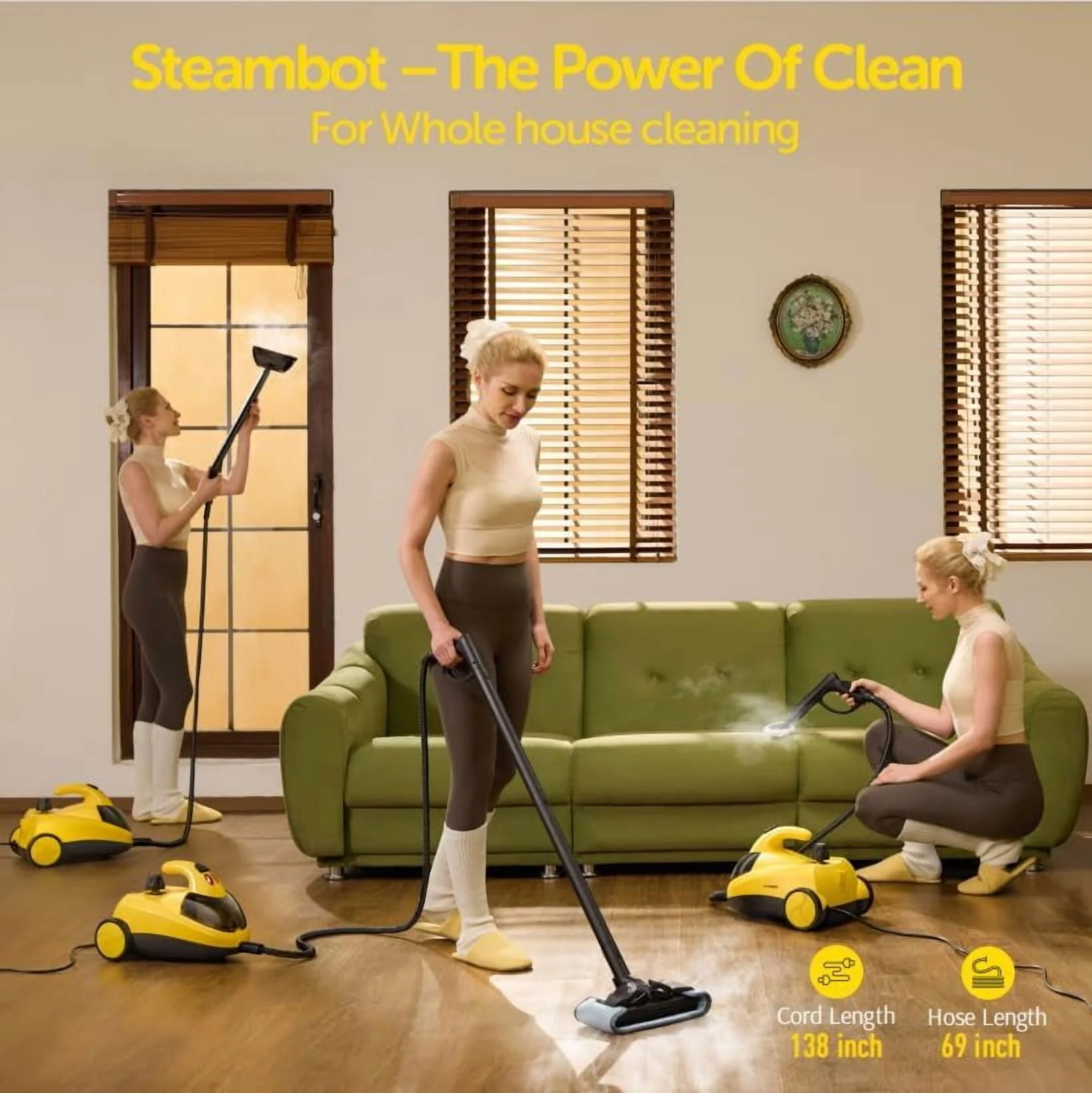 Steam Cleaner with 28-in-1 powerful,Applicable to different floor materials Strong rotational force and convenient to use - Image 6