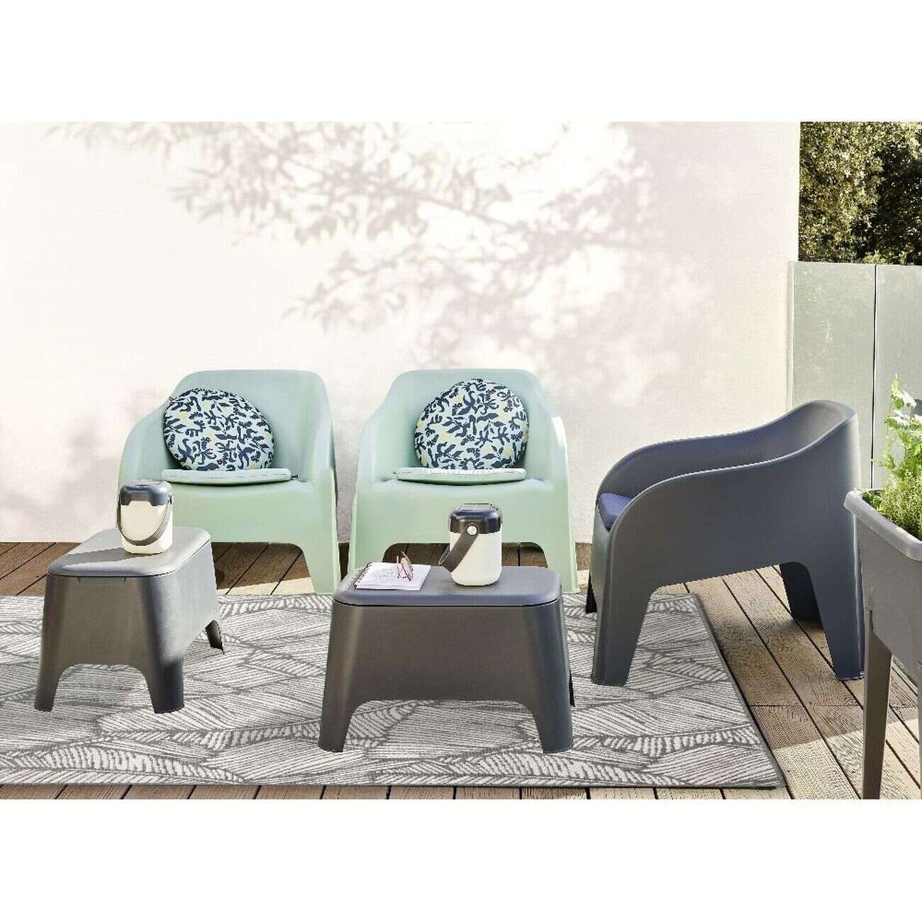 Coussin d'extérieur déperlant uni pour fauteuil Gary 45x43cm