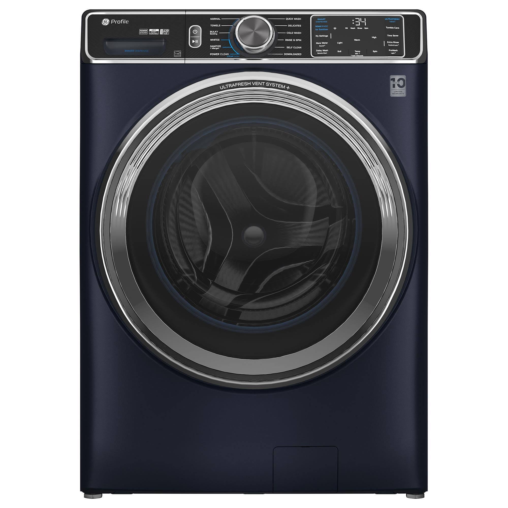 GE Appliances PFW870SPVRS Profile Capacity Smart Front Load Energy Star Washer with UltraFresh Vent System+ OdorBlock - Sapphire 5.3 Cu. ft Blue