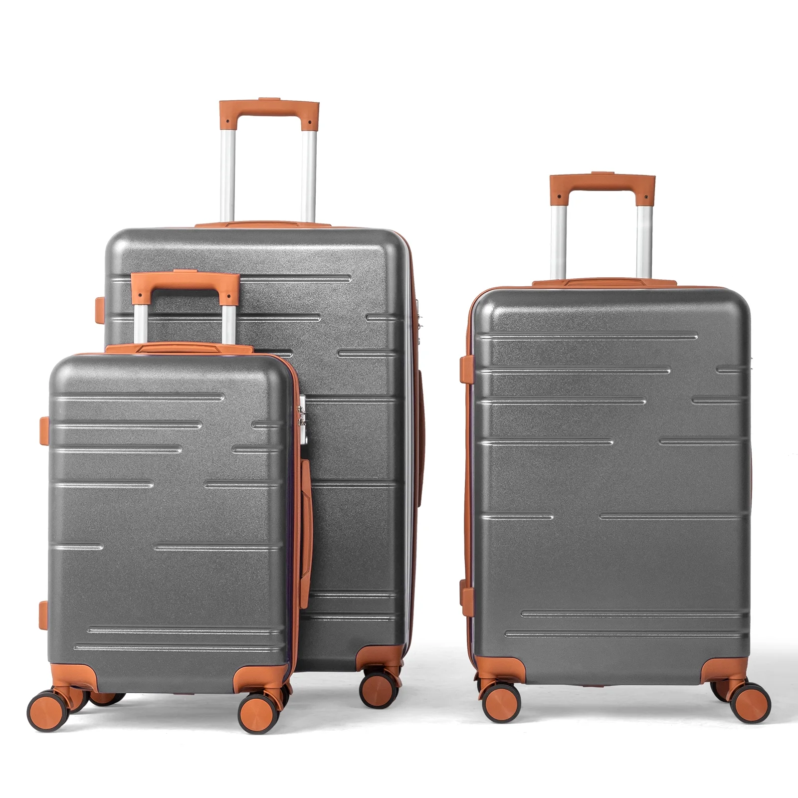 Zimtown Luggage 3 Piece Set Suitcase ABS Hardside Lightweight with TSA Lock Spinner Wheels, Beige