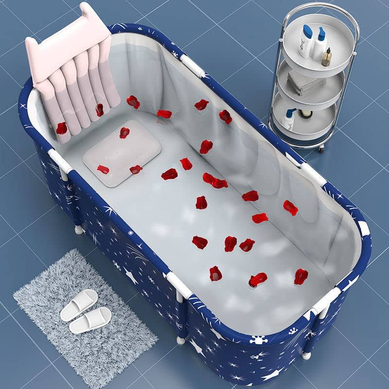 Generic Portable Foldable Bathtub, Separate Family Bathroom Spa Tub, Soaking Standing Bath Tub for Shower Stall, Efficient Maintenance of Temperature