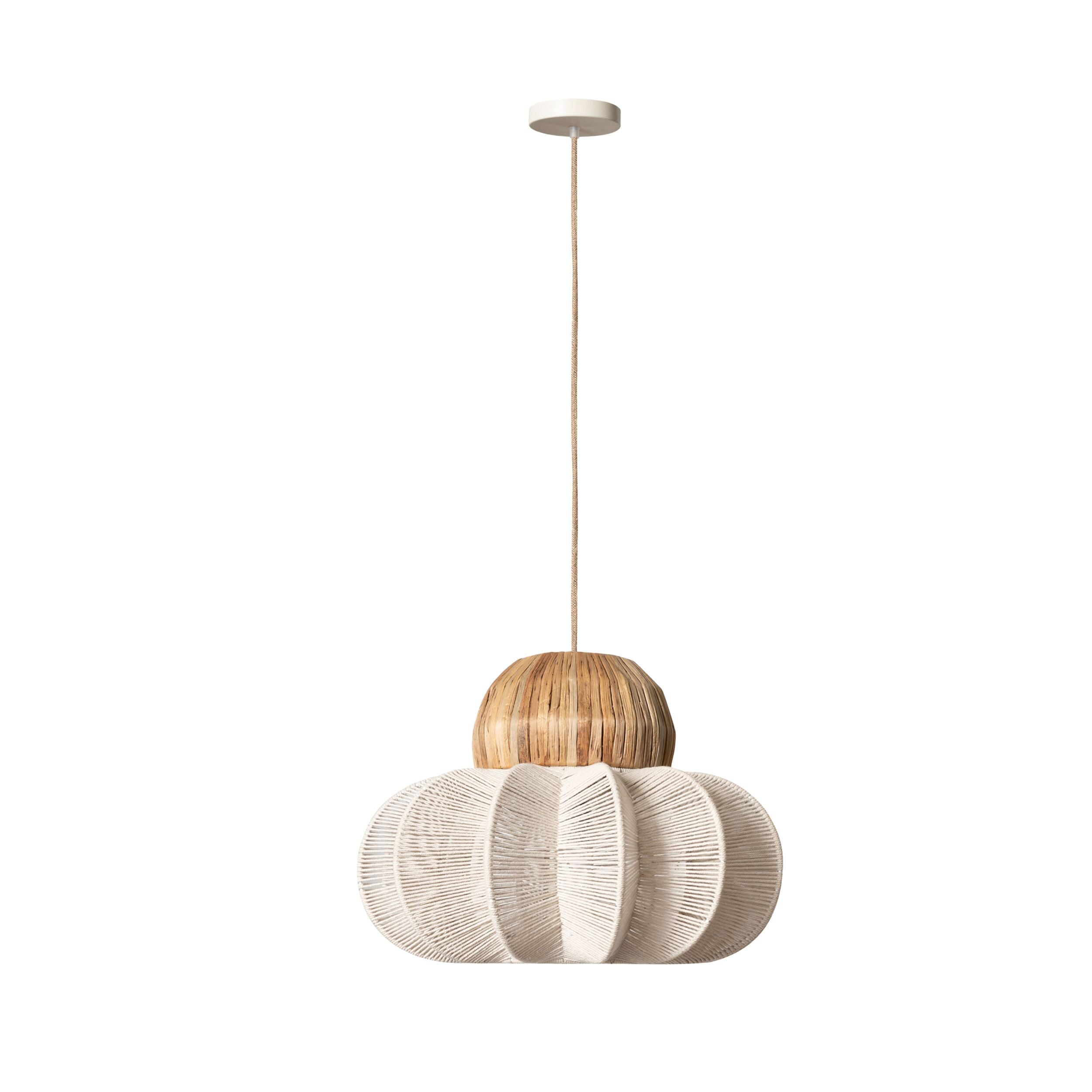 Dahlia Pendant White Natural 44x44x36cm