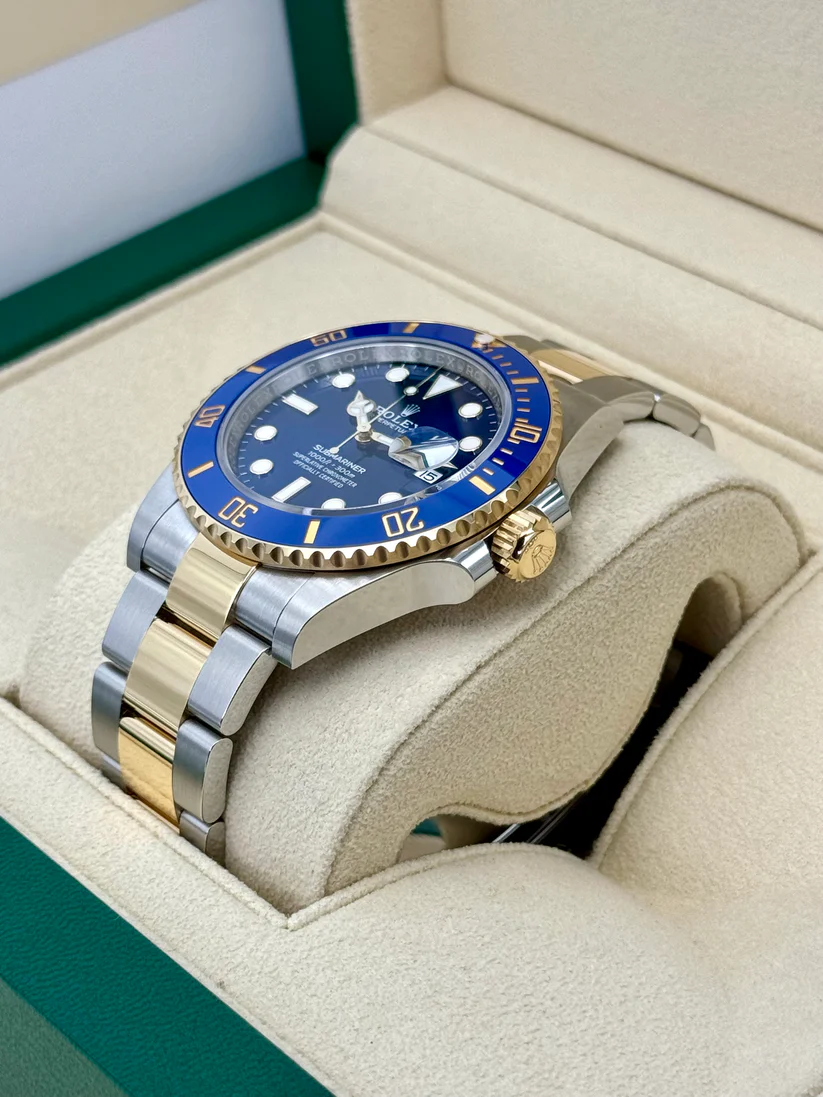 [Super Clone]Rolex Submariner Two-Tone Yellow Gold & Steel Rolesor - Blue Dial Ceramic Bezel (Ref# 126613LB)