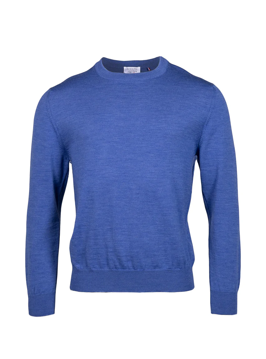 Pull homme en laine bleu élégant