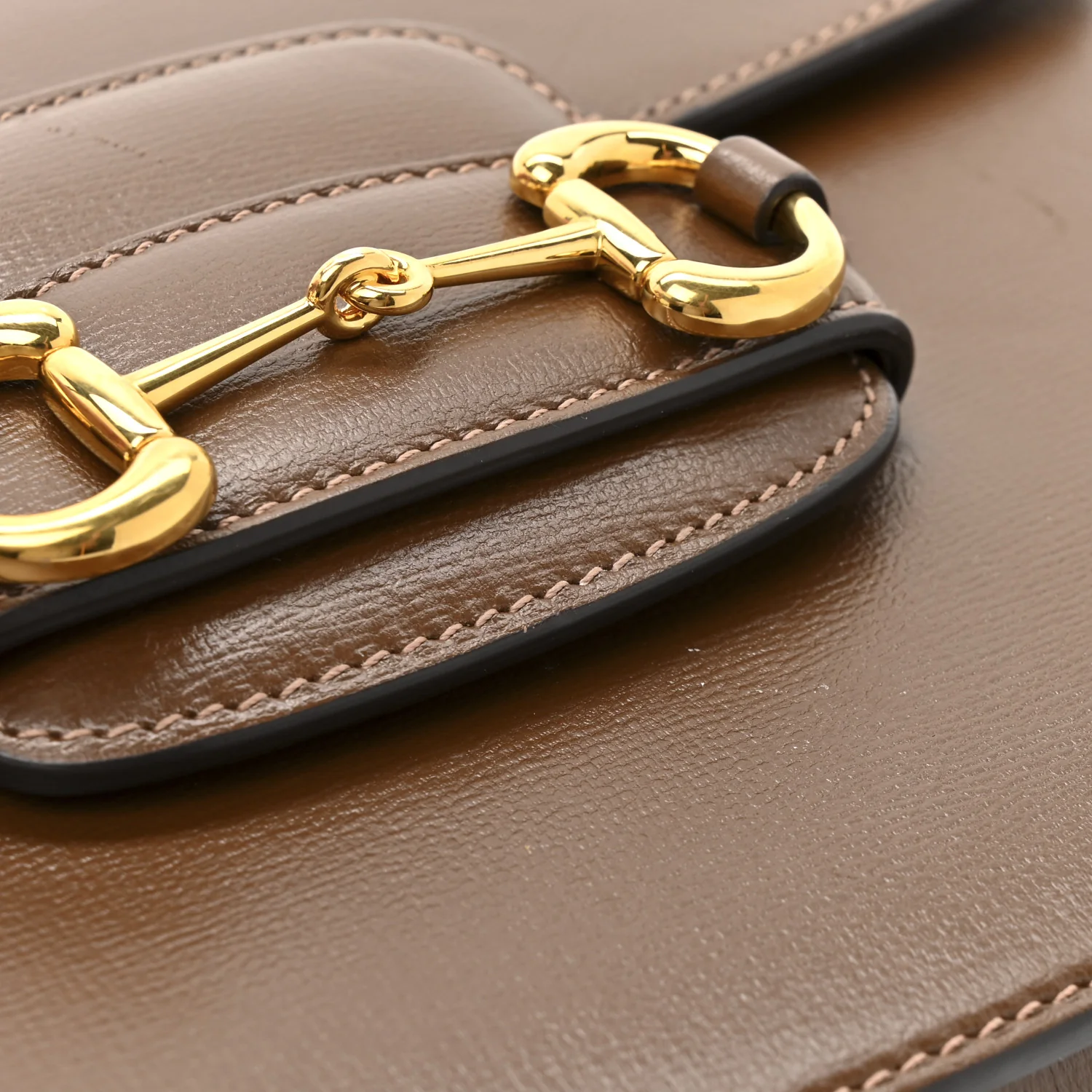 Azalea Calfskin Horsebit 1955 Shoulder Bag Brown Sugar