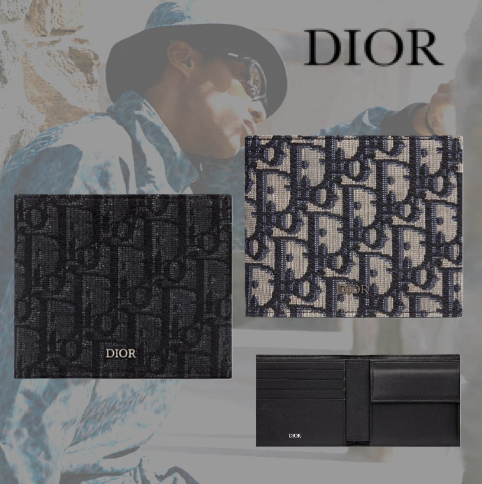 【Dior】コインケース付き 2つ折りウォレット ミニ財布