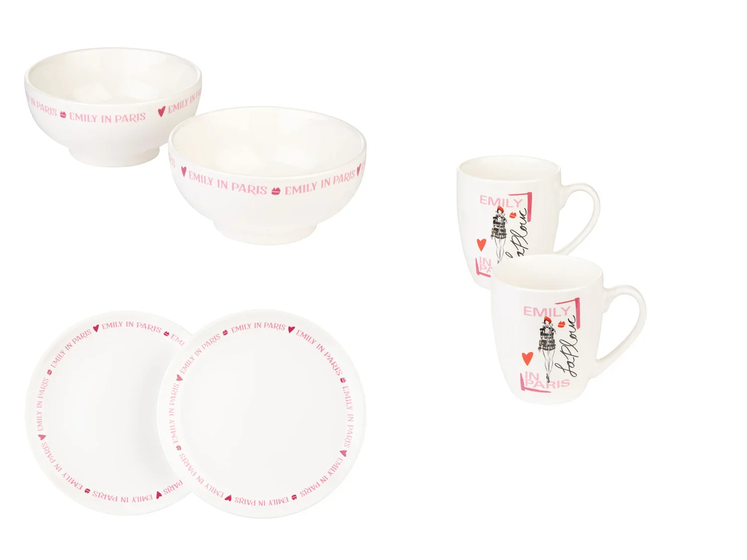 Set de tasses, assiettes ou bols Emily in Paris