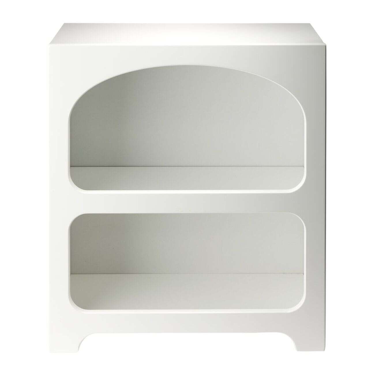 Table de chevet en bois 2 niches Moderna blanche L45xP24,5xH50cm