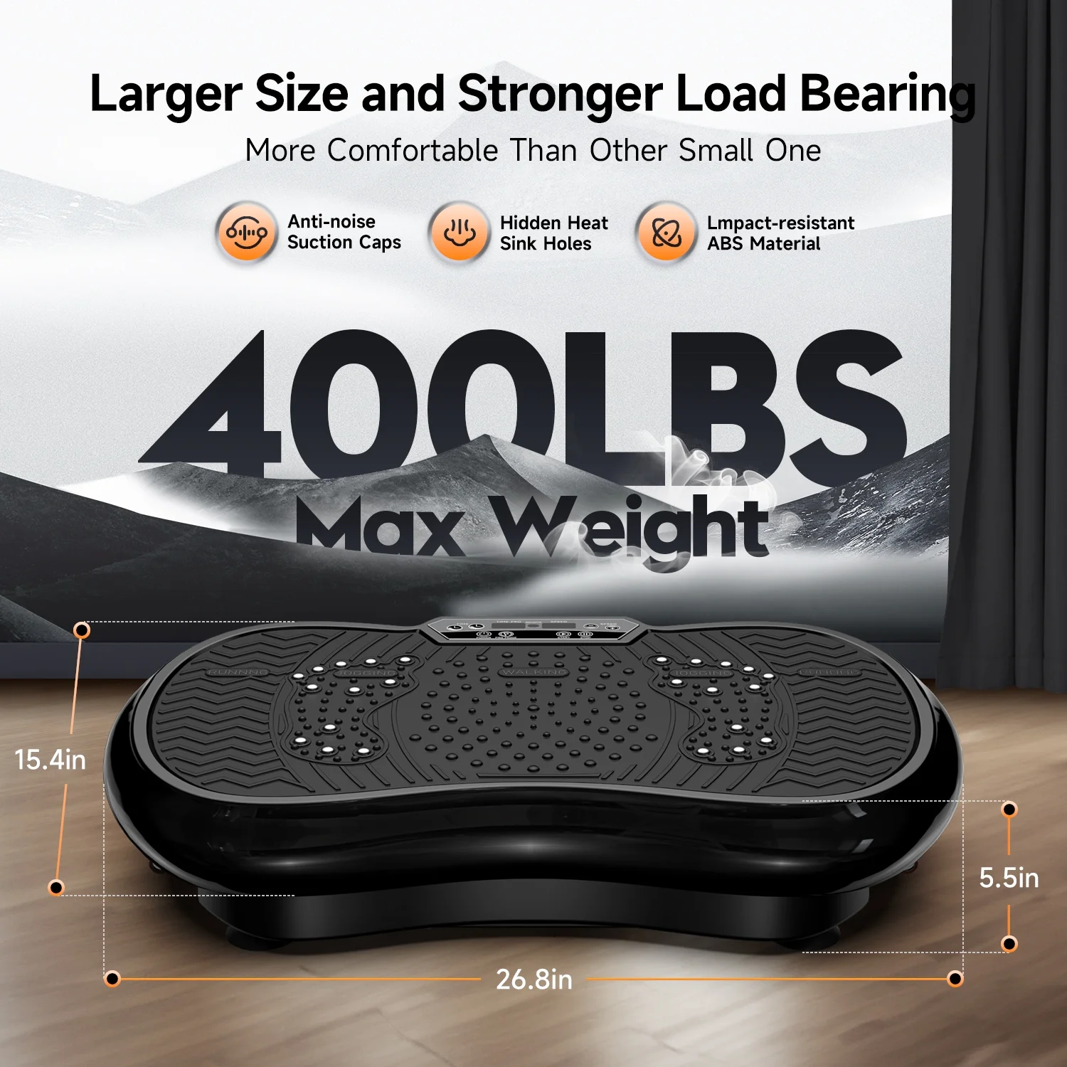 Full Body Vibration Plate Exercise Machine for Lymphatic Drainage, Muscle Toner with Bluetooth Massage Pedals, Workout Vibration Platform for Home Fitness 400lbs(Black) - Image 5