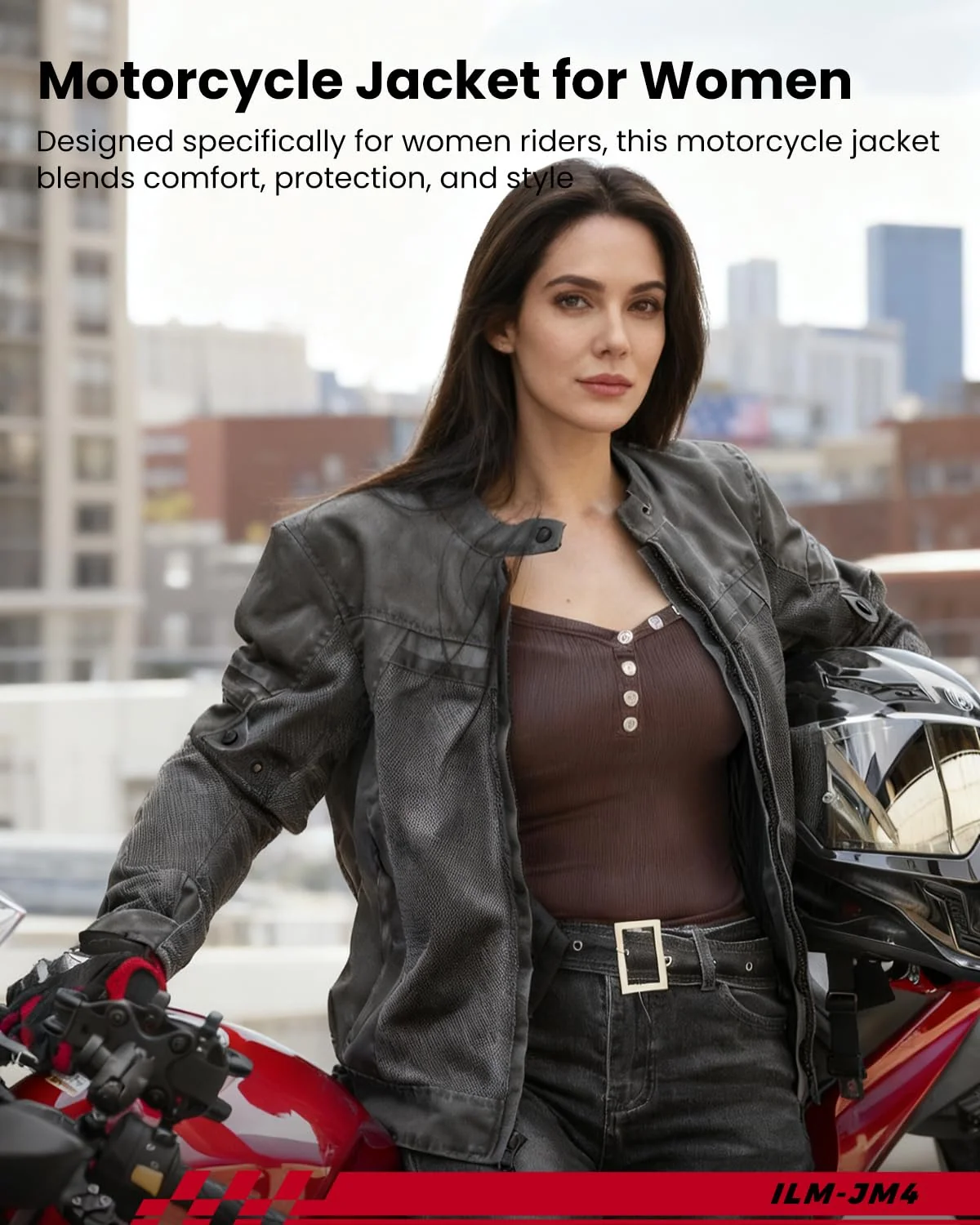 ILM Women Motorcycle Jacket with Armor CE Moto Jacket All Season JM4
