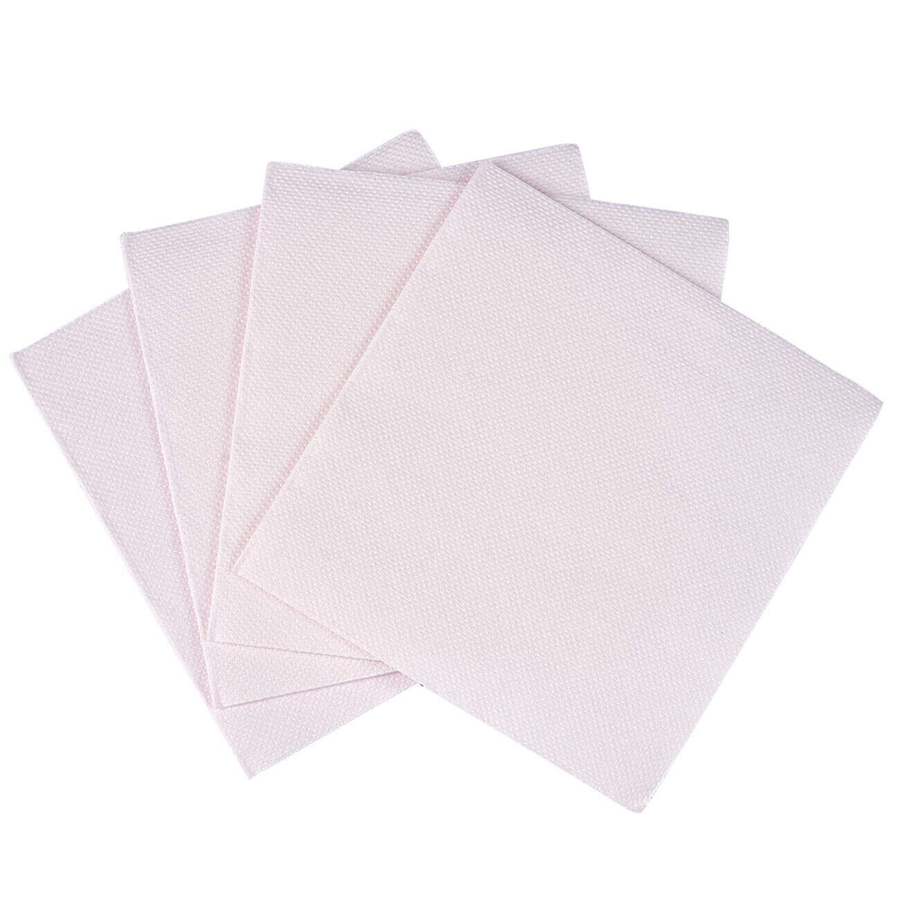Serviette cocktail carrée rose pâle 2 plis en papier x40