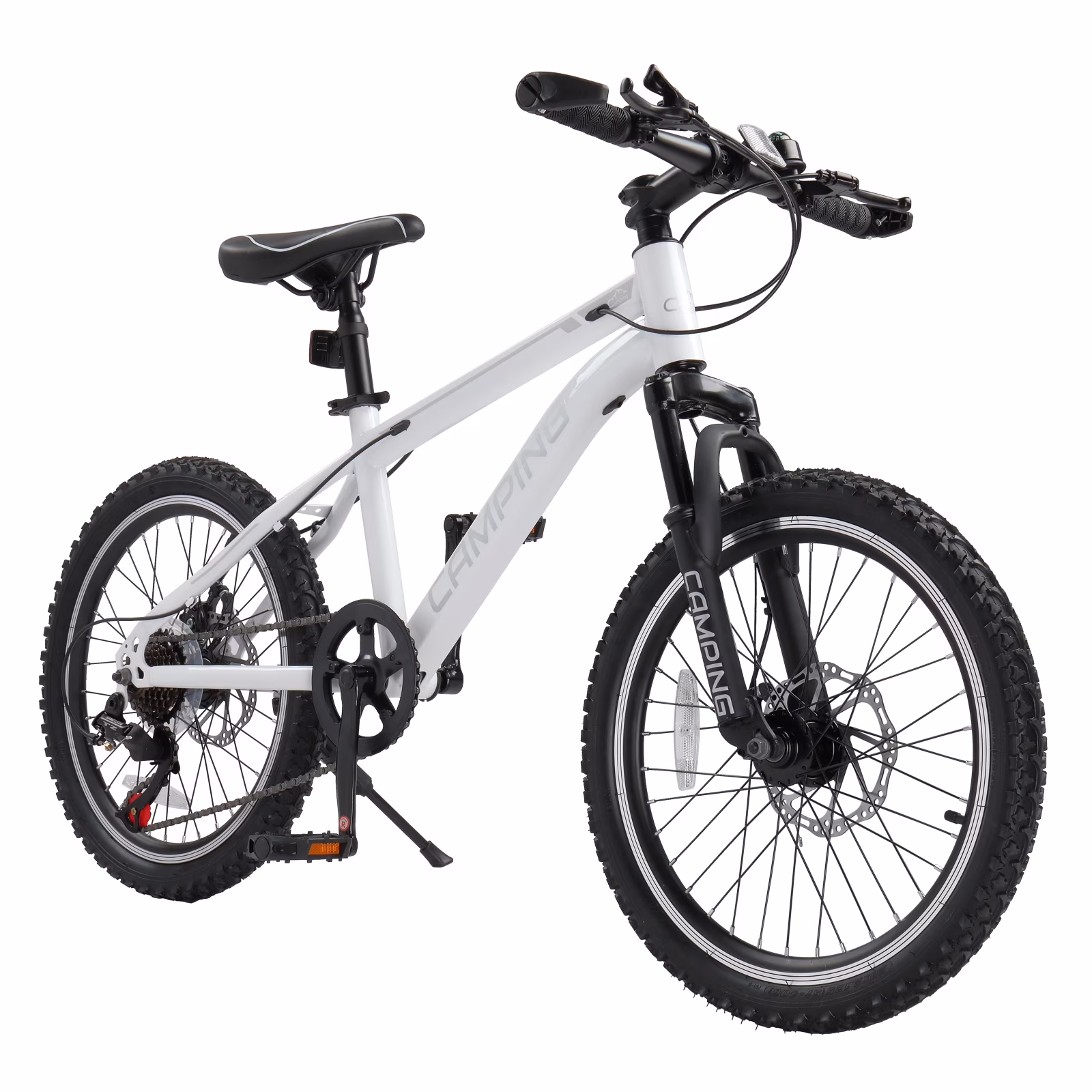 UBesGoo 20in 7 Speed Mountain Bike, Lightweight All Terrain Bicycle with Dual Disc Brakes, Suspension, Black Red