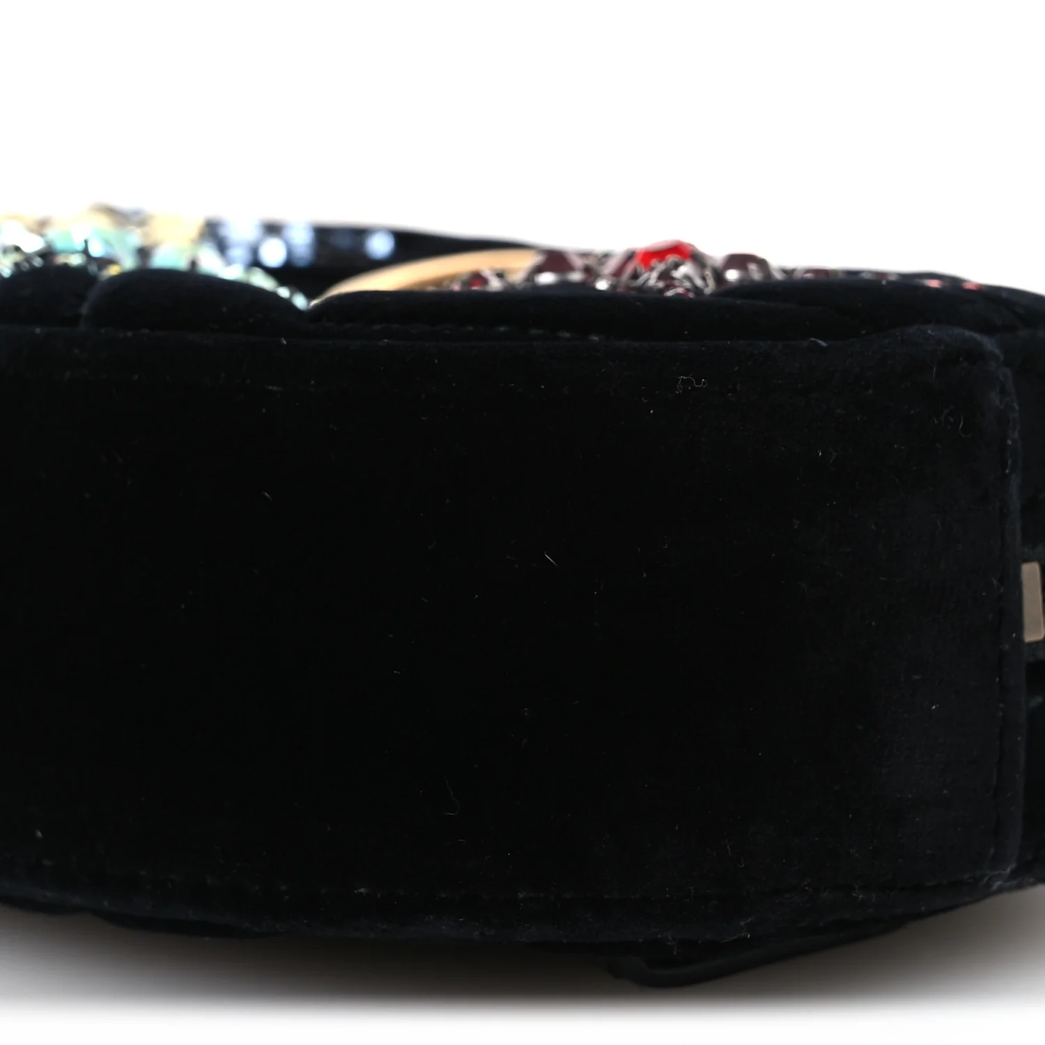 Velvet Matelasse Crystal Star GG Marmont Belt Bag 75 30 Black