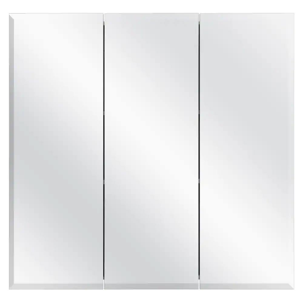 Glacier Bay 30-3/8 in. W x 30-3/16 in. H Frameless Surface-Mount Tri-View Bathroom Medicine Cabinet