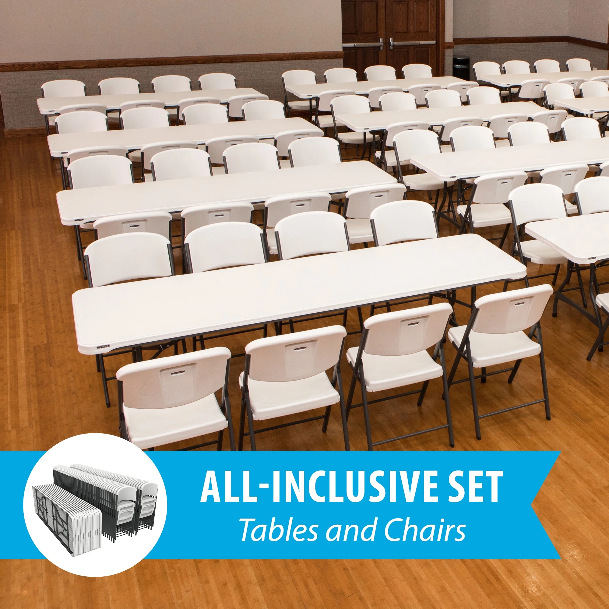 Lifetime Folding Table and Chair Set - Pack of 108