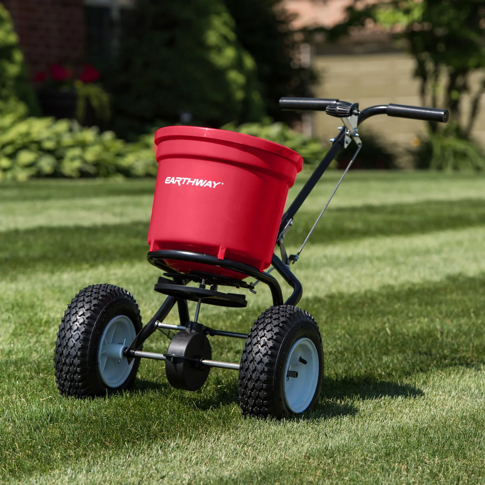 EarthWay 2150 50lb Red Commercial Broadcast Lawn Fertilizer Spreader