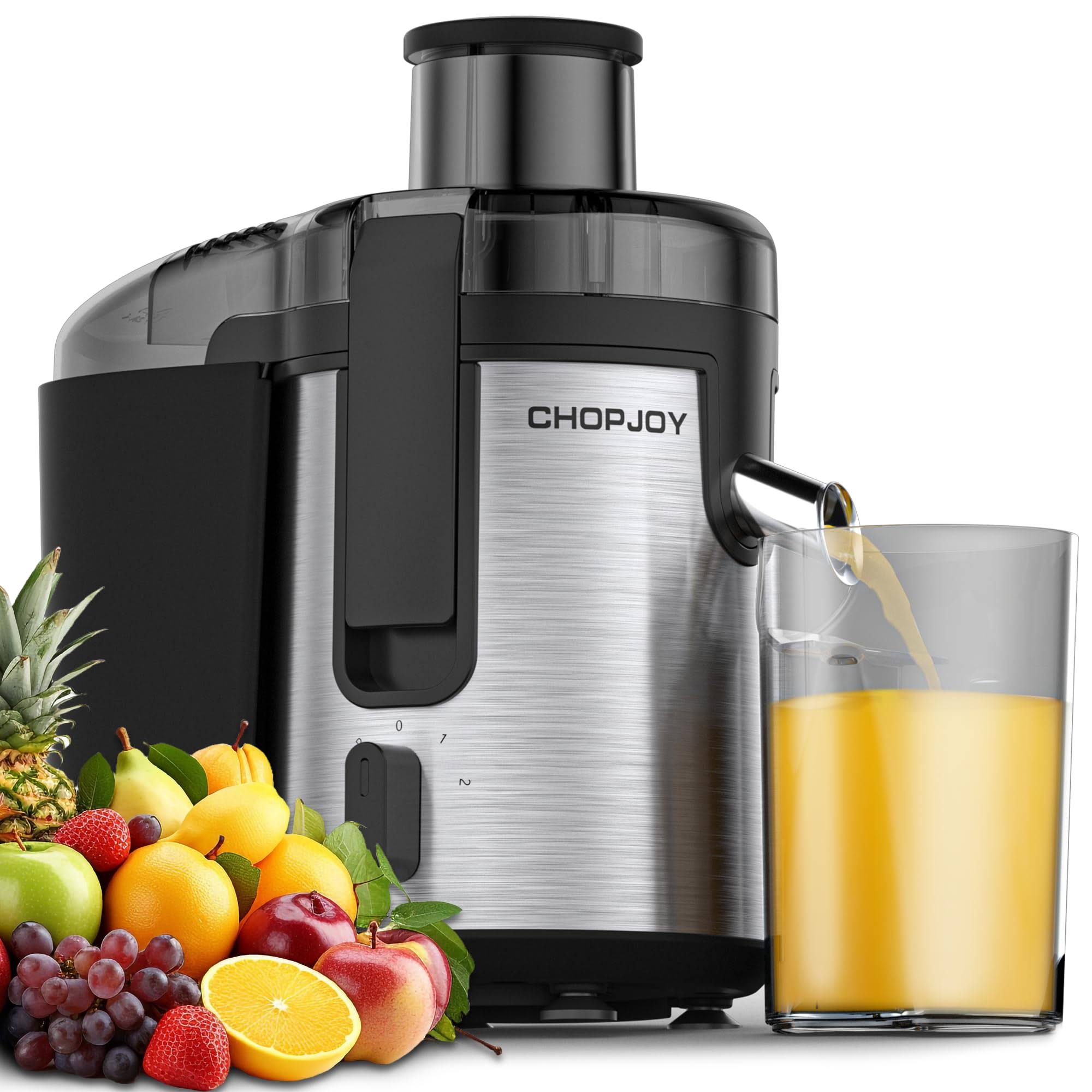Juicer Machine, 500W Juicer for Fruit and Vegetable, Compact Centrifugal Juicer Extractor Juice Maker with 3-Speed Setting, Easy to Clean, Stainless
