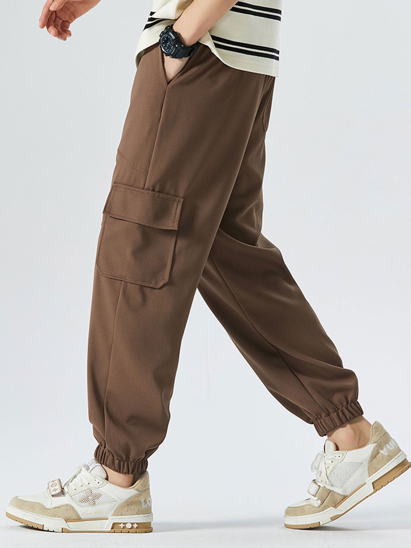 Pantalon cargo de jogging à taille élastique